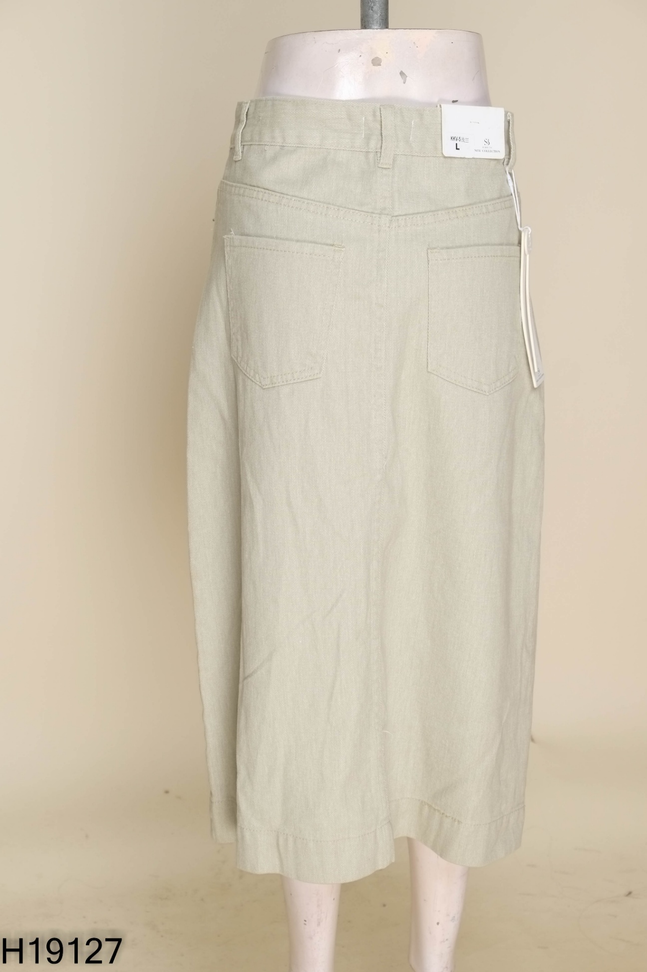 NEWTAG Chân váy jeans xanh be
