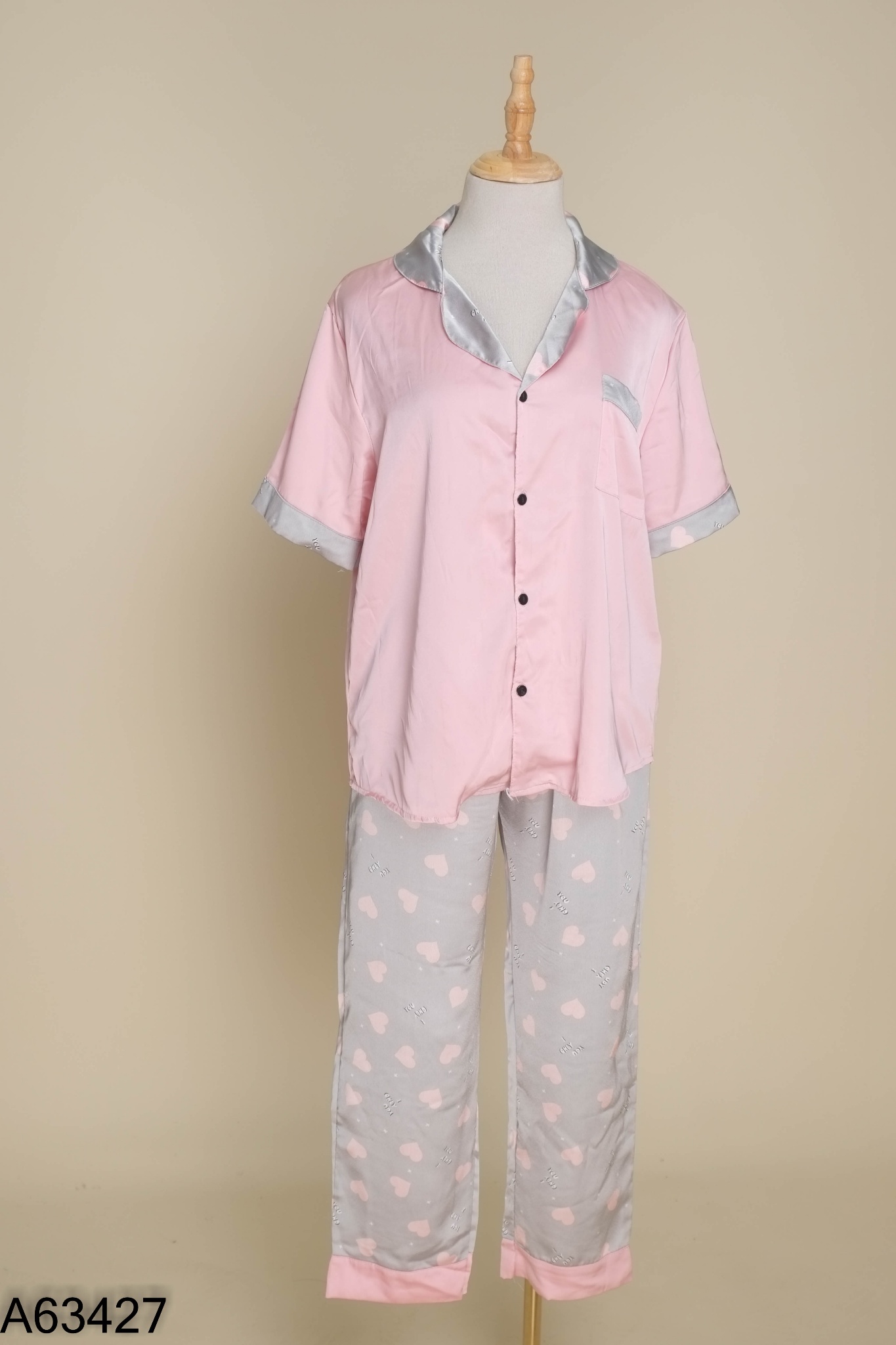 Set bộ ngủ hồng phối xám