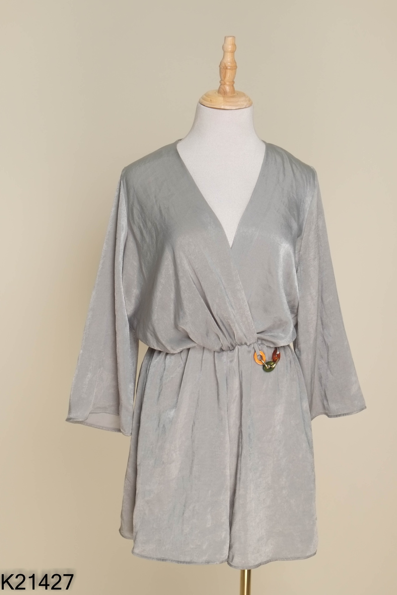 Jumpsuits ZARA lụa xanh chun eo