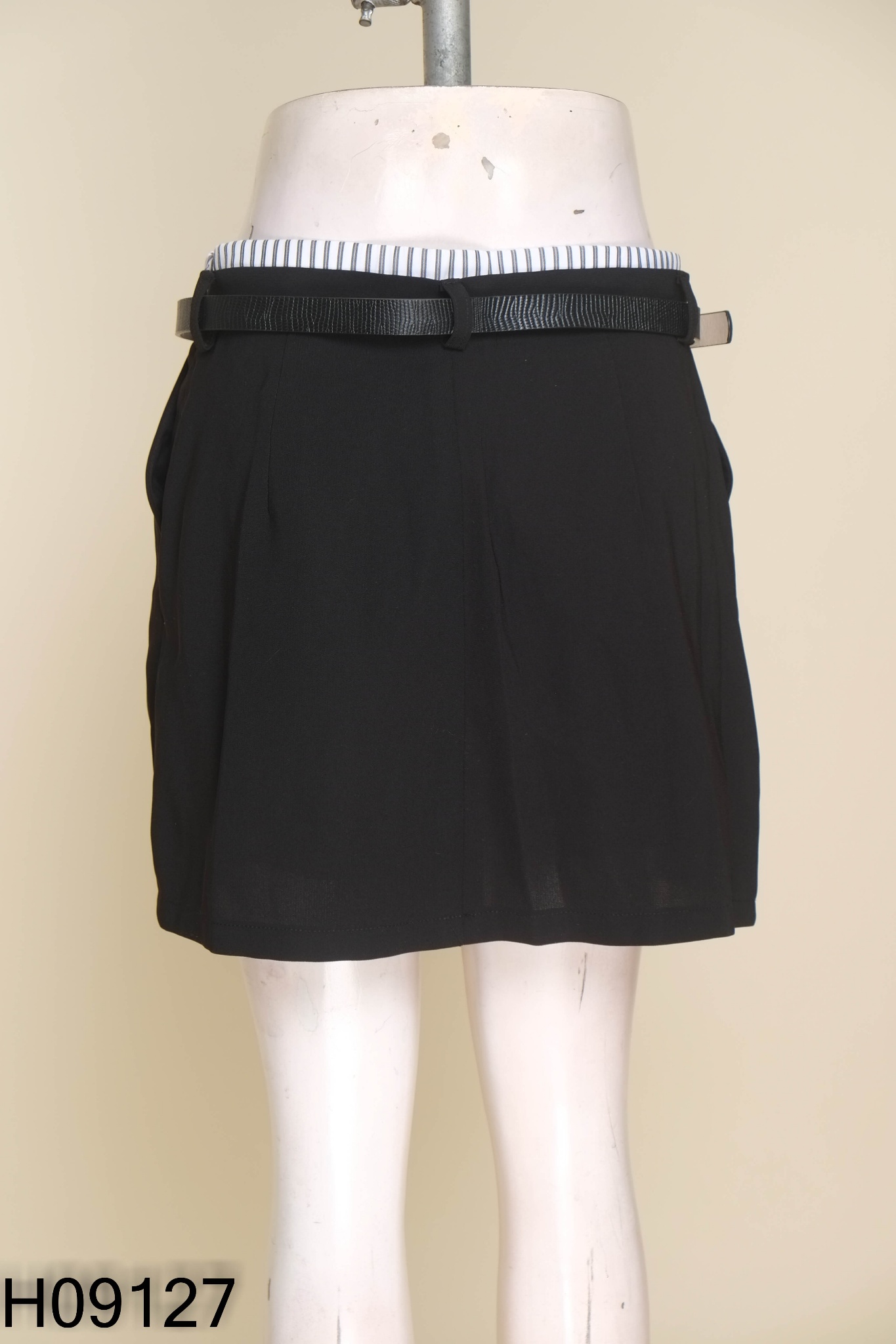 Chân váy đen phối thắt lưng (ZARA xuất)