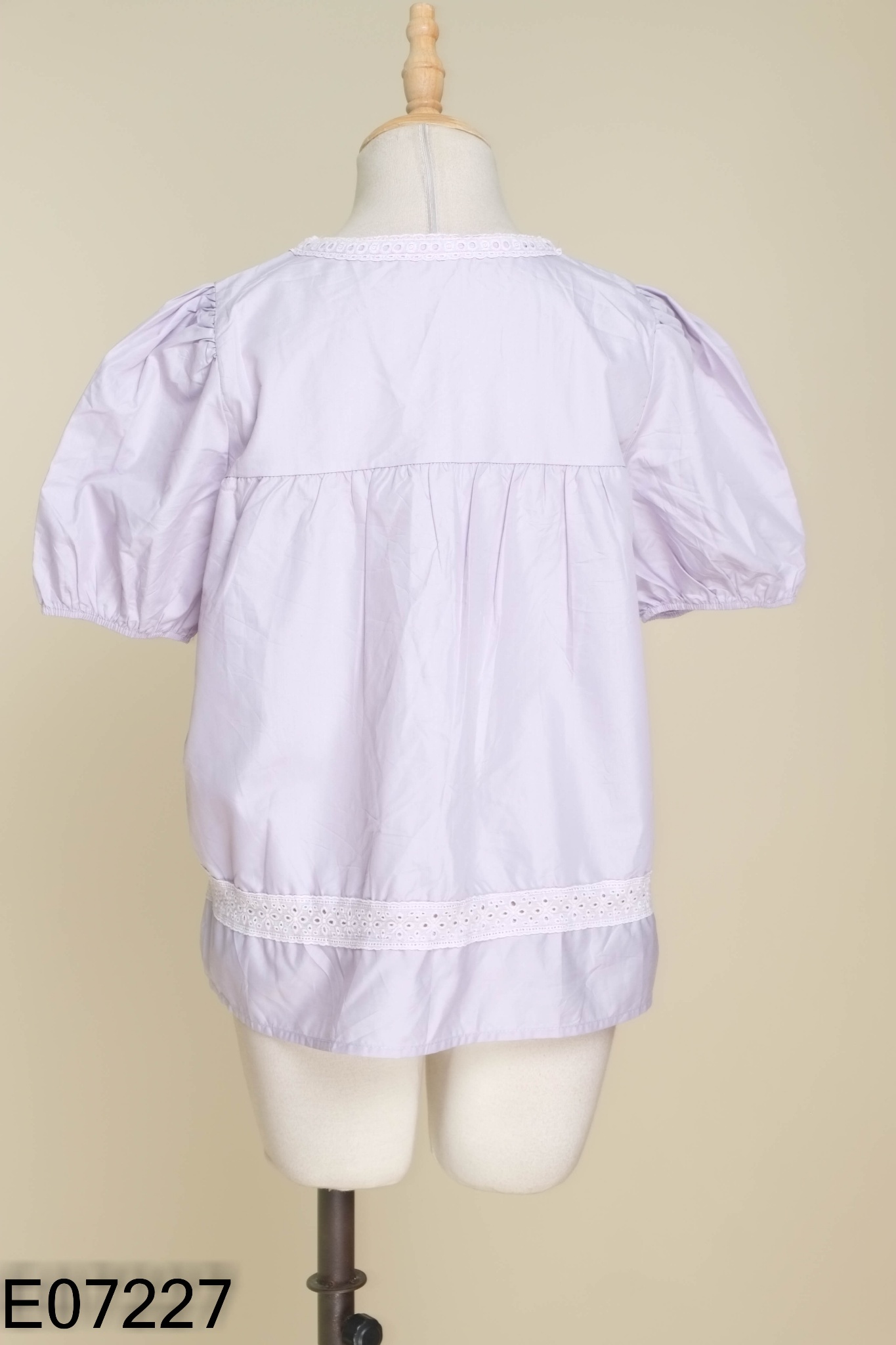 Áo babydoll tím phối ren