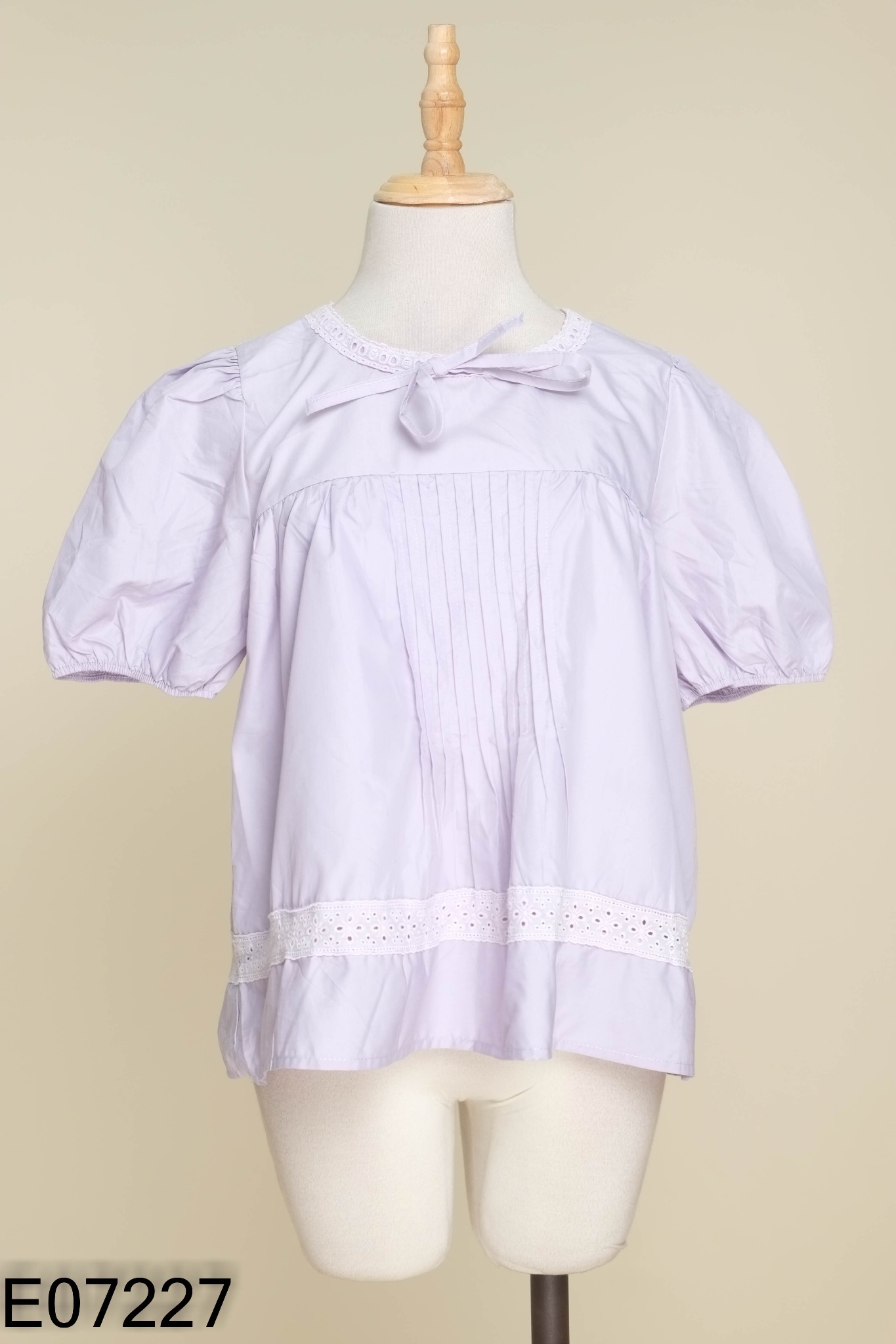 Áo babydoll tím phối ren