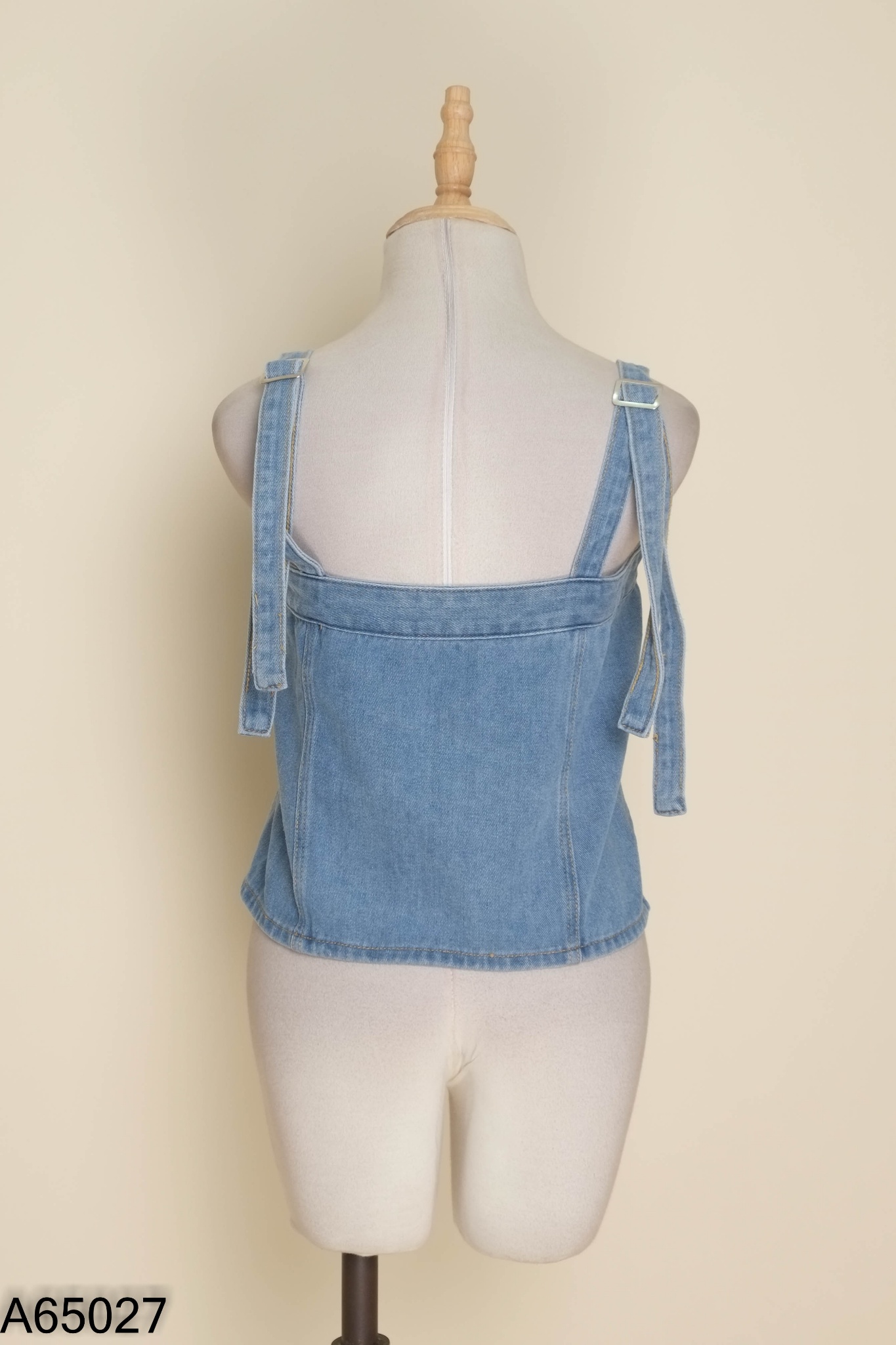 Áo hai dây jeans xanh