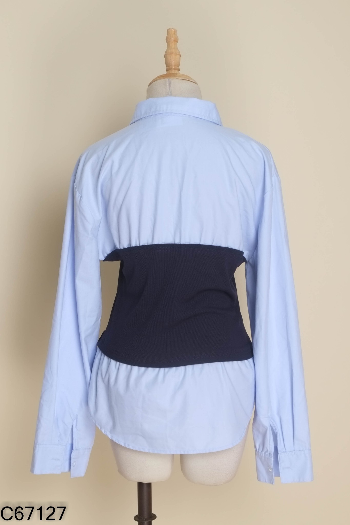 Áo MIO LADY xanh phối đậm nhạt
