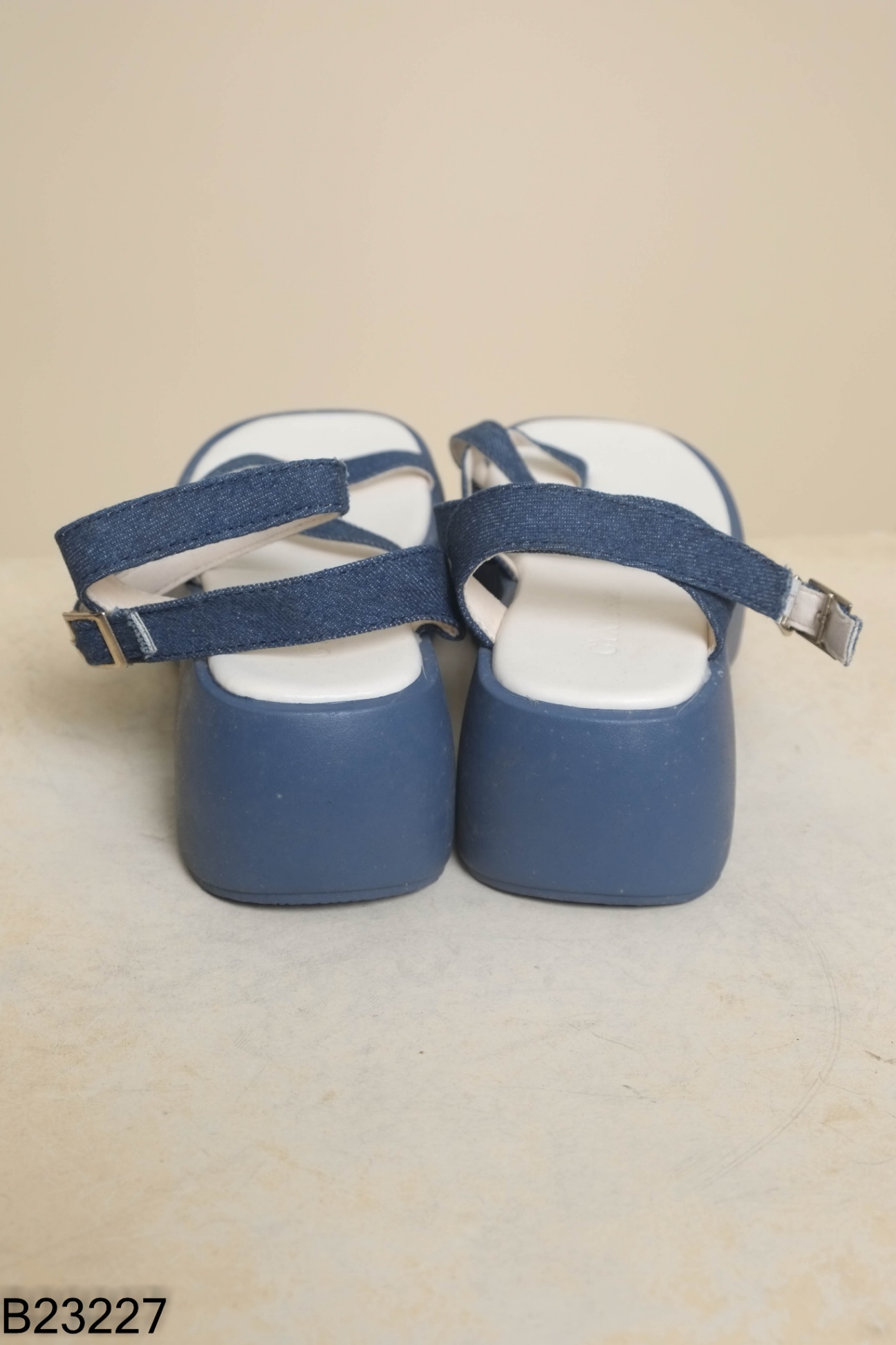 Sandals jeans xanh đế cao