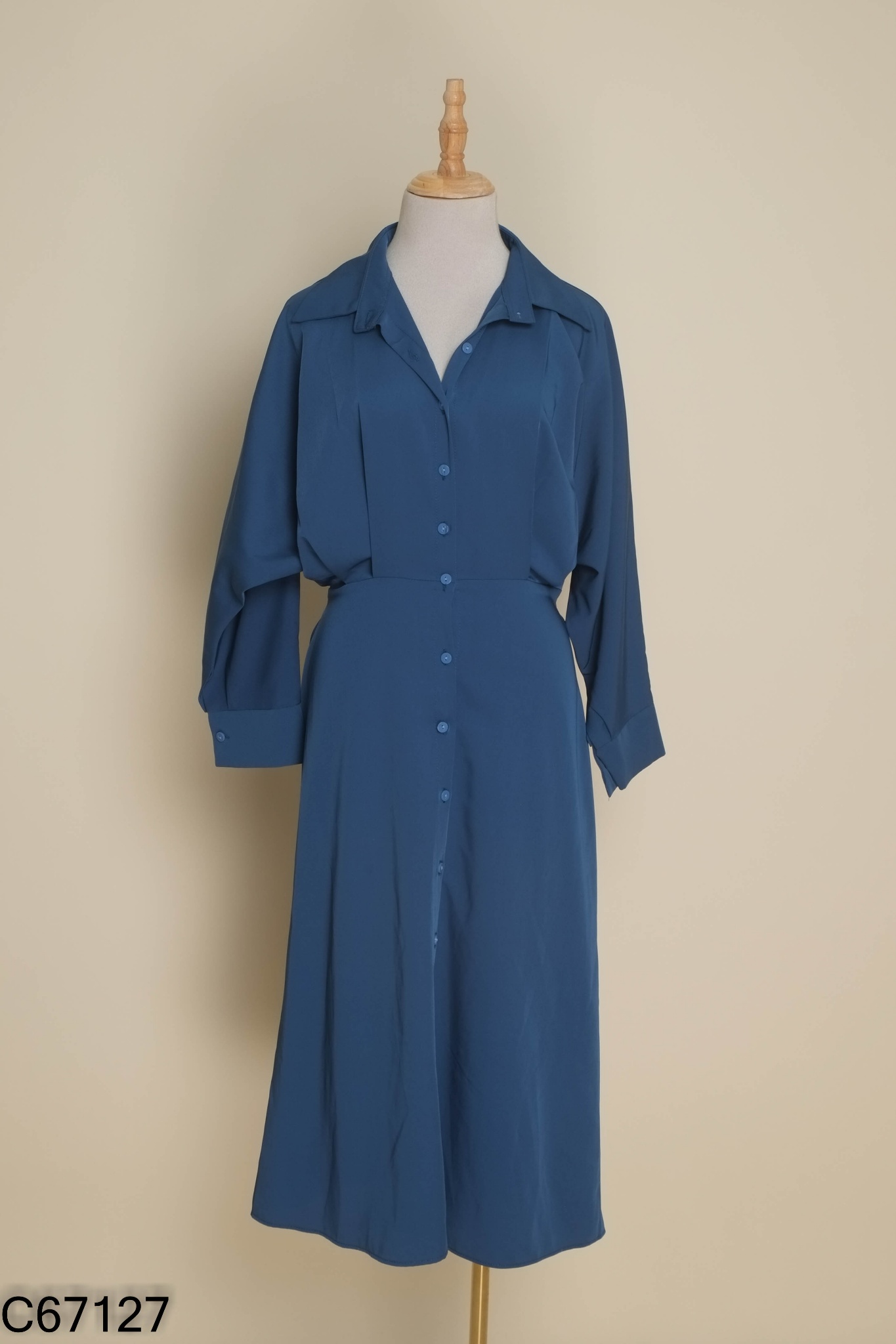 Váy PHUONG PHAN Design xanh cài khuy