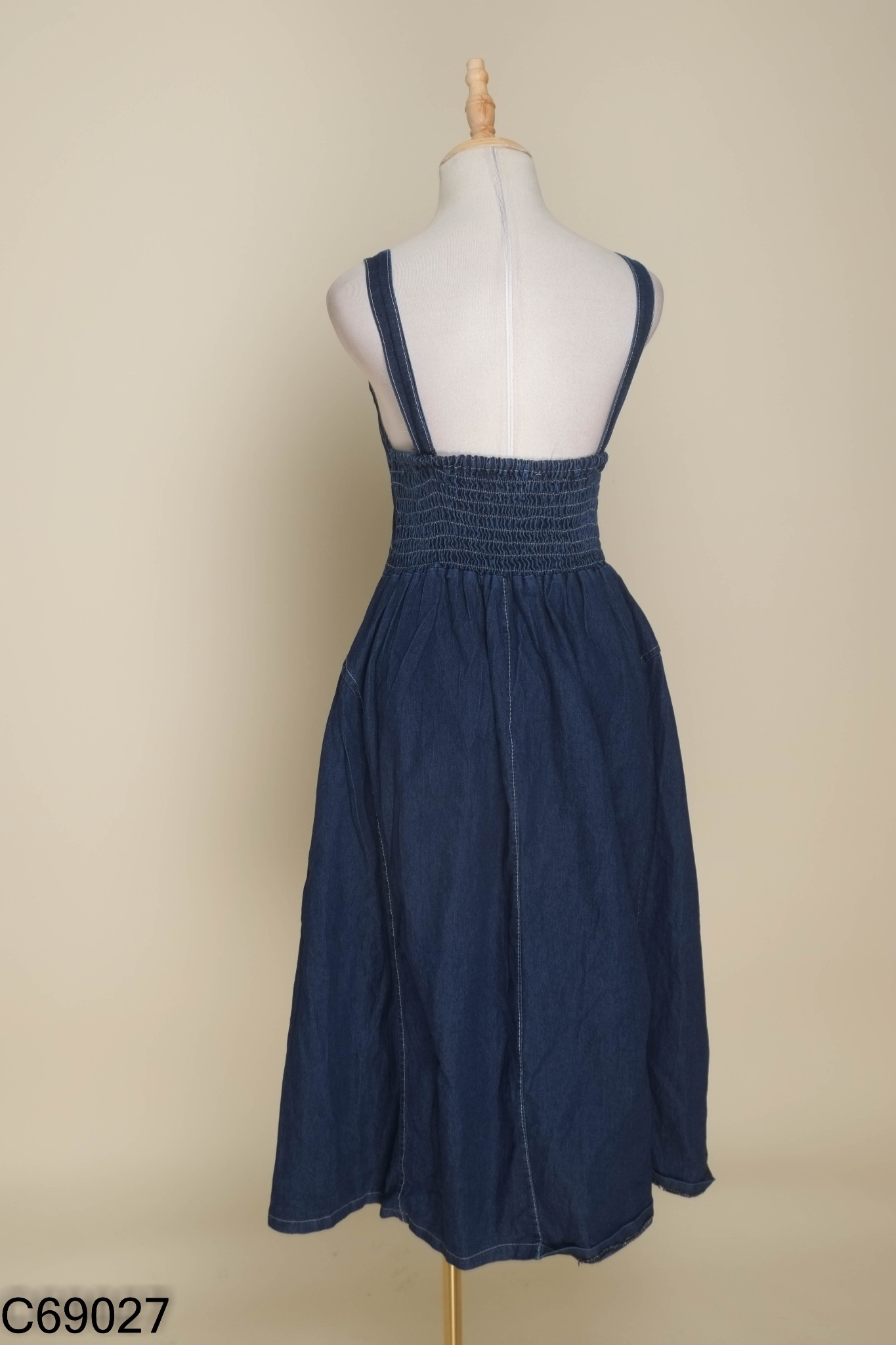 Váy jeans xanh hai dây