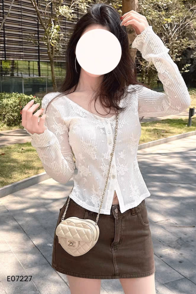 Chân váy jeans nâu