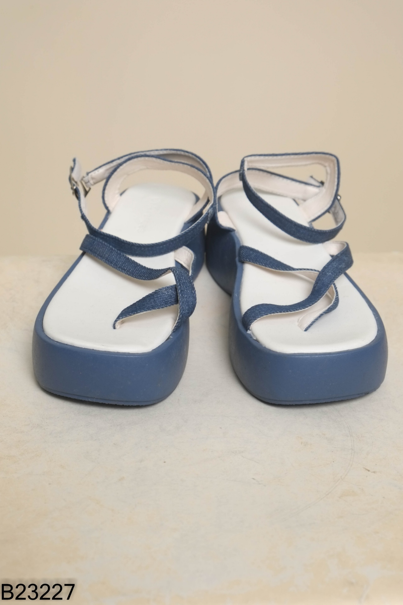 Sandals jeans xanh đế cao