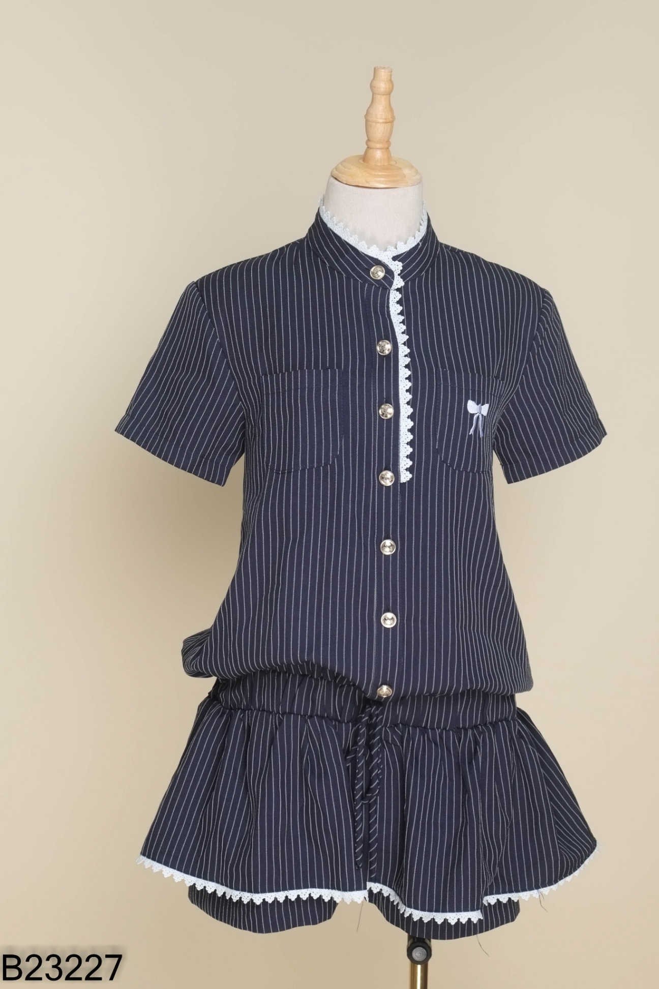 Jumpsuits CHOU CHOU xanh than sọc trắng