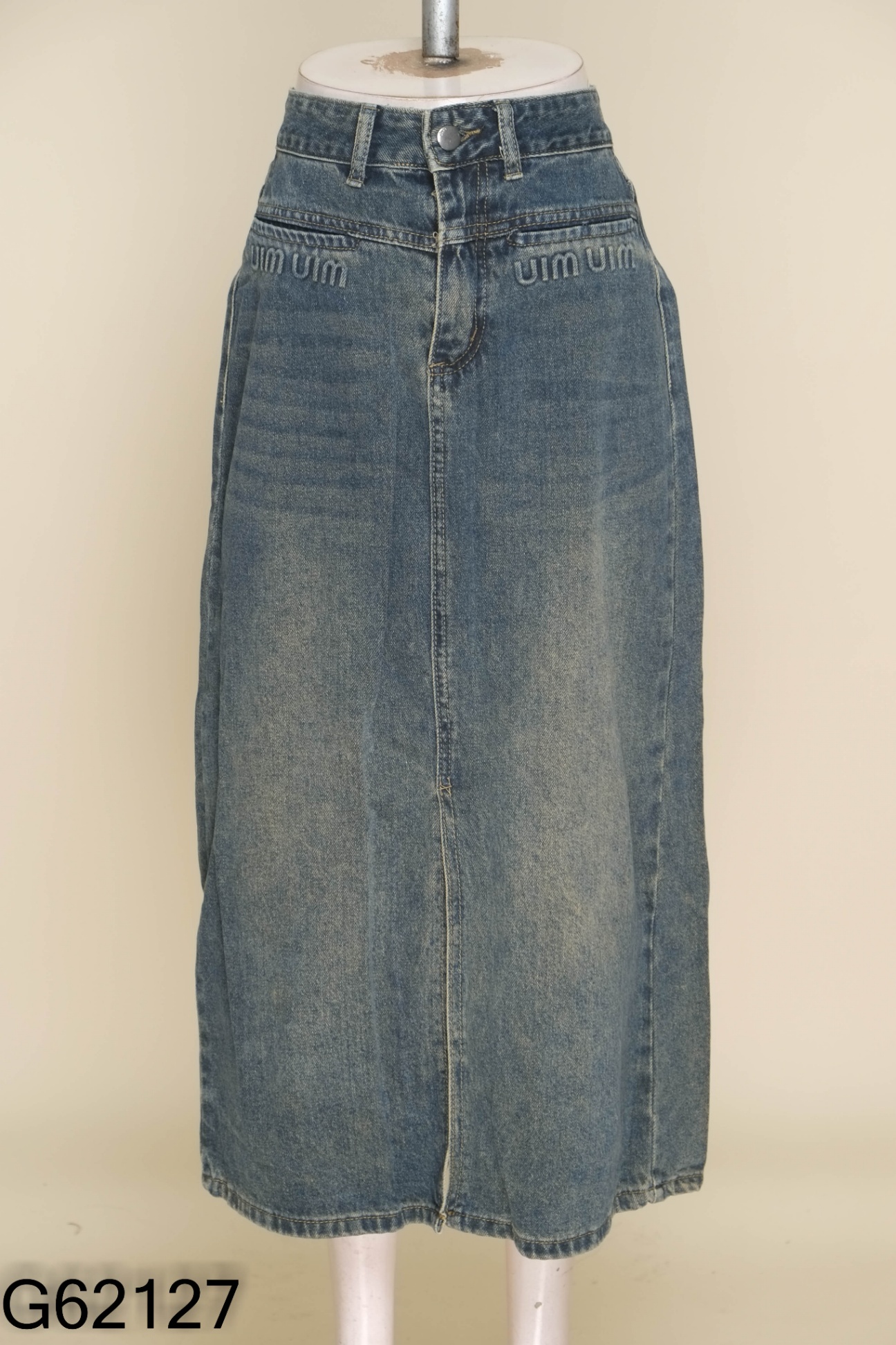 Chân váy jeans xanh chữ