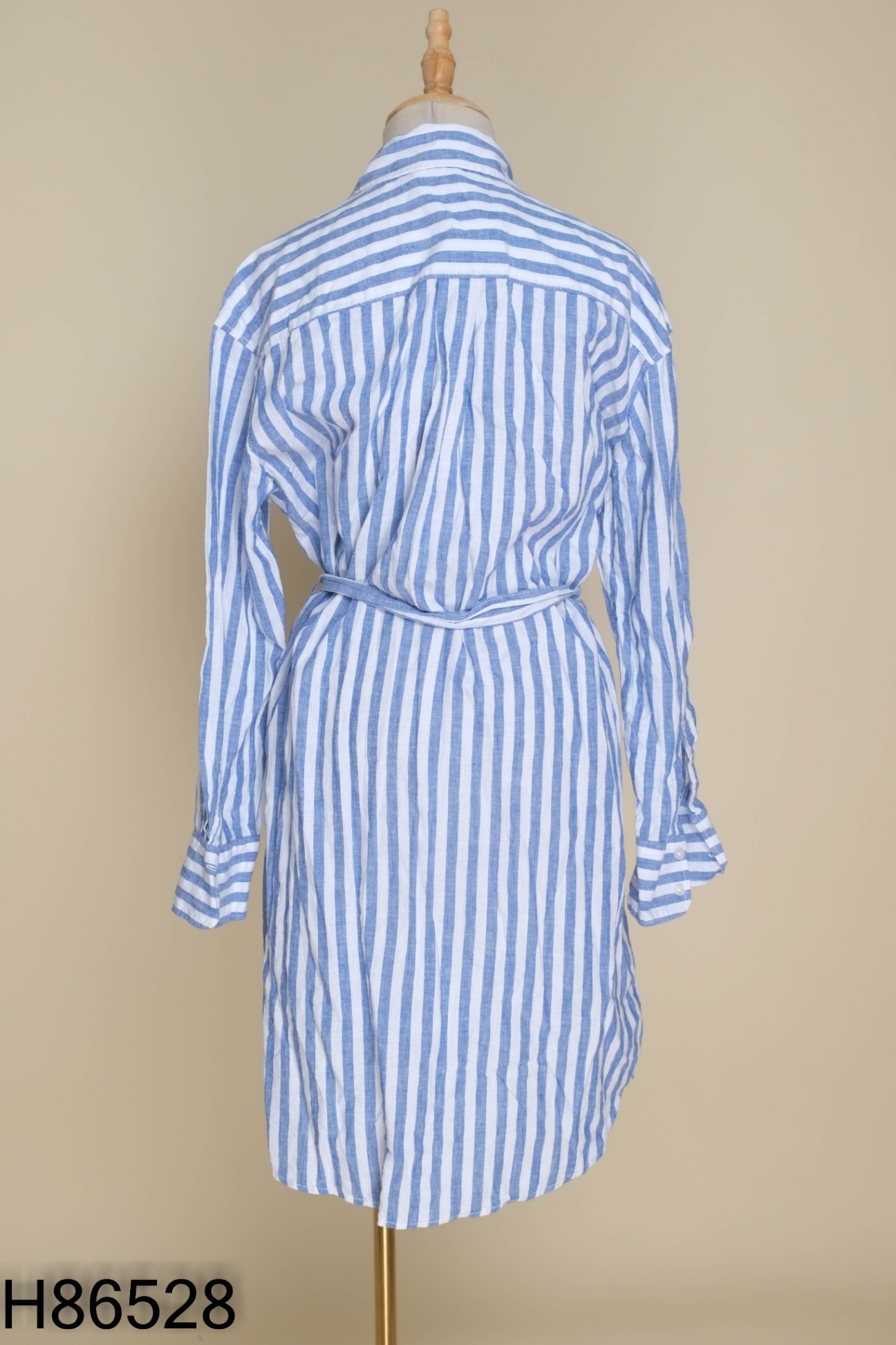 Váy linen HM xanh sọc kèm đai