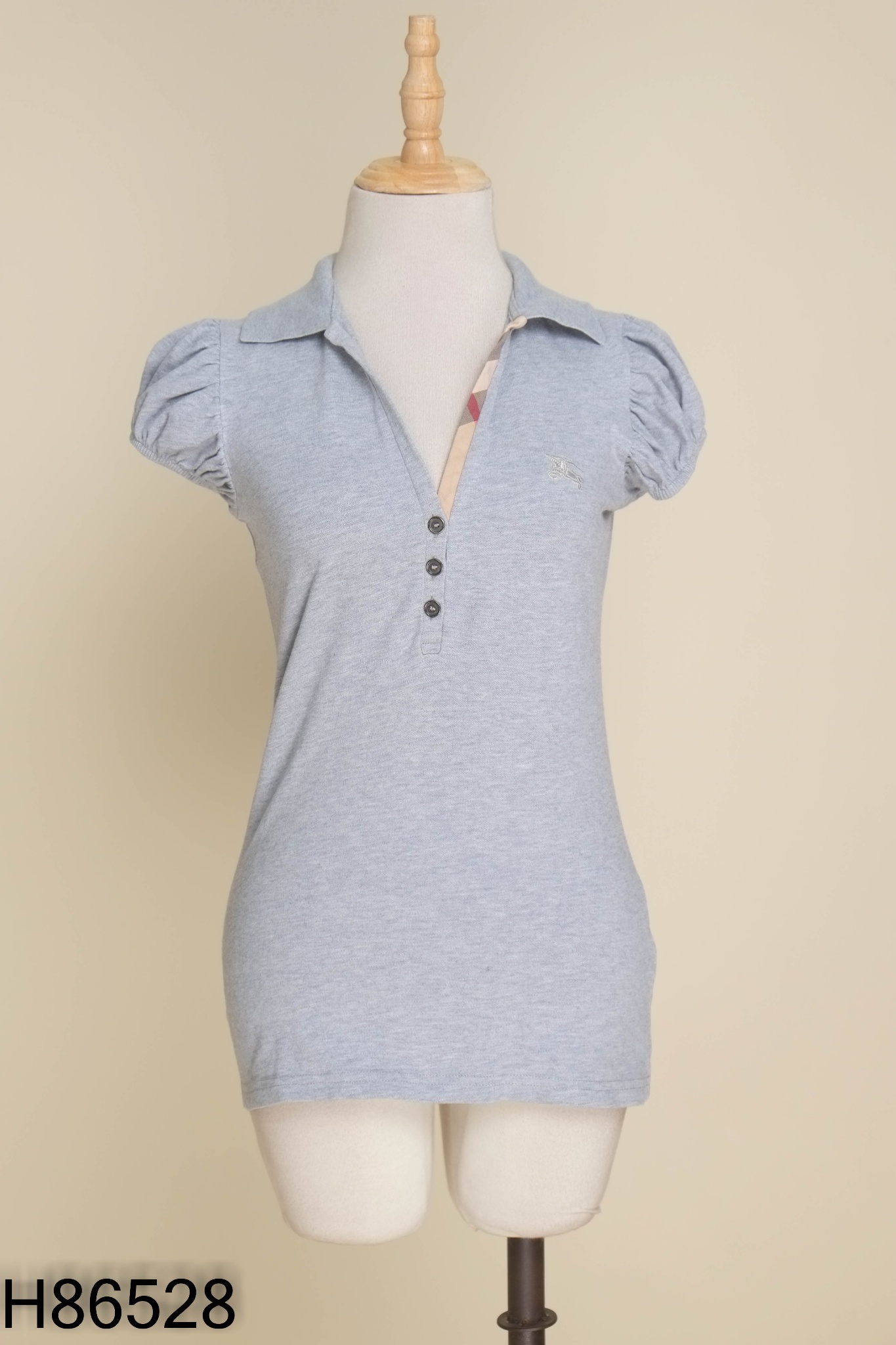 Áo polo xám cổ bẻ