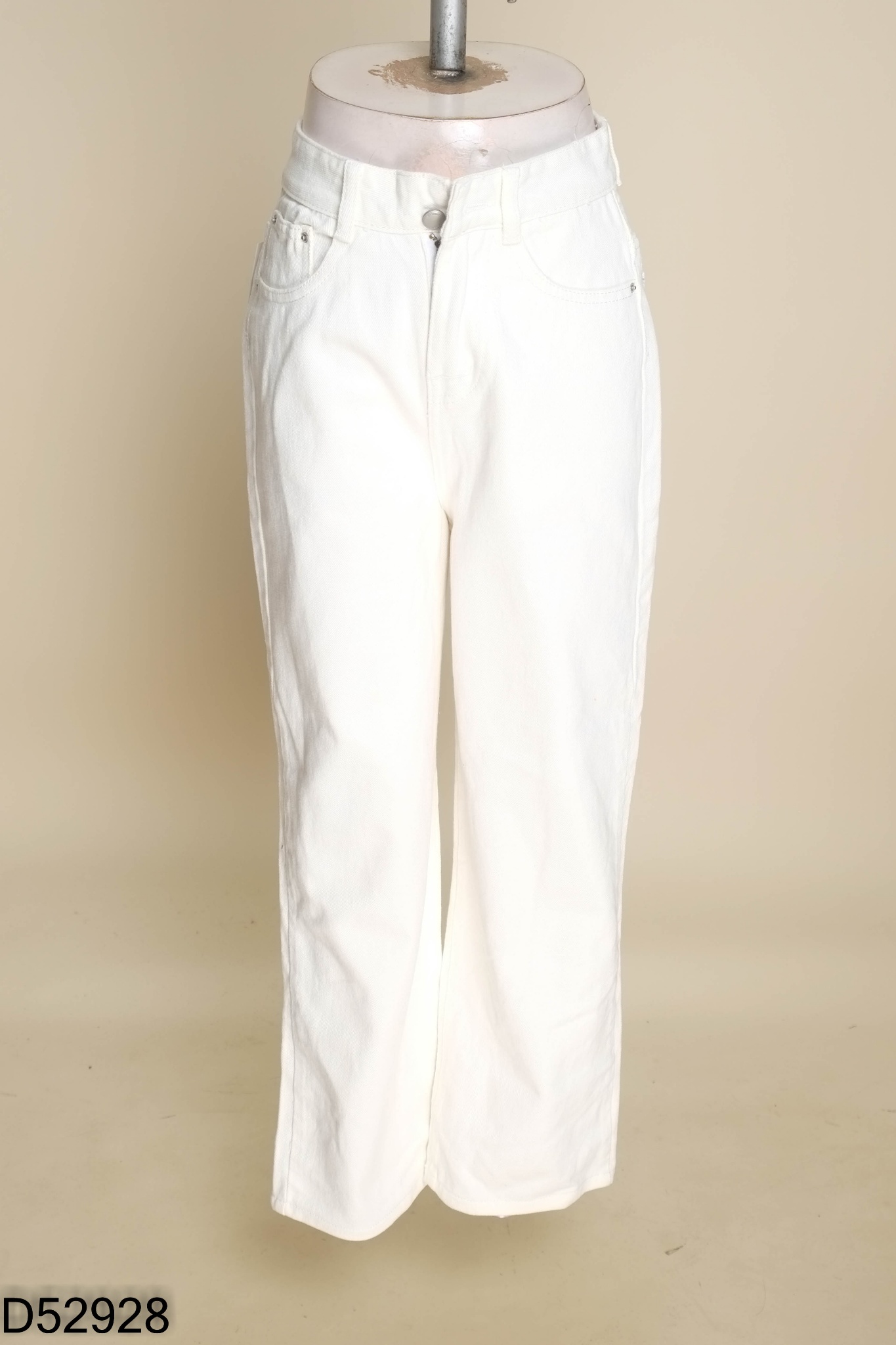 NEWTAG Quần jeans trắng ống rộng