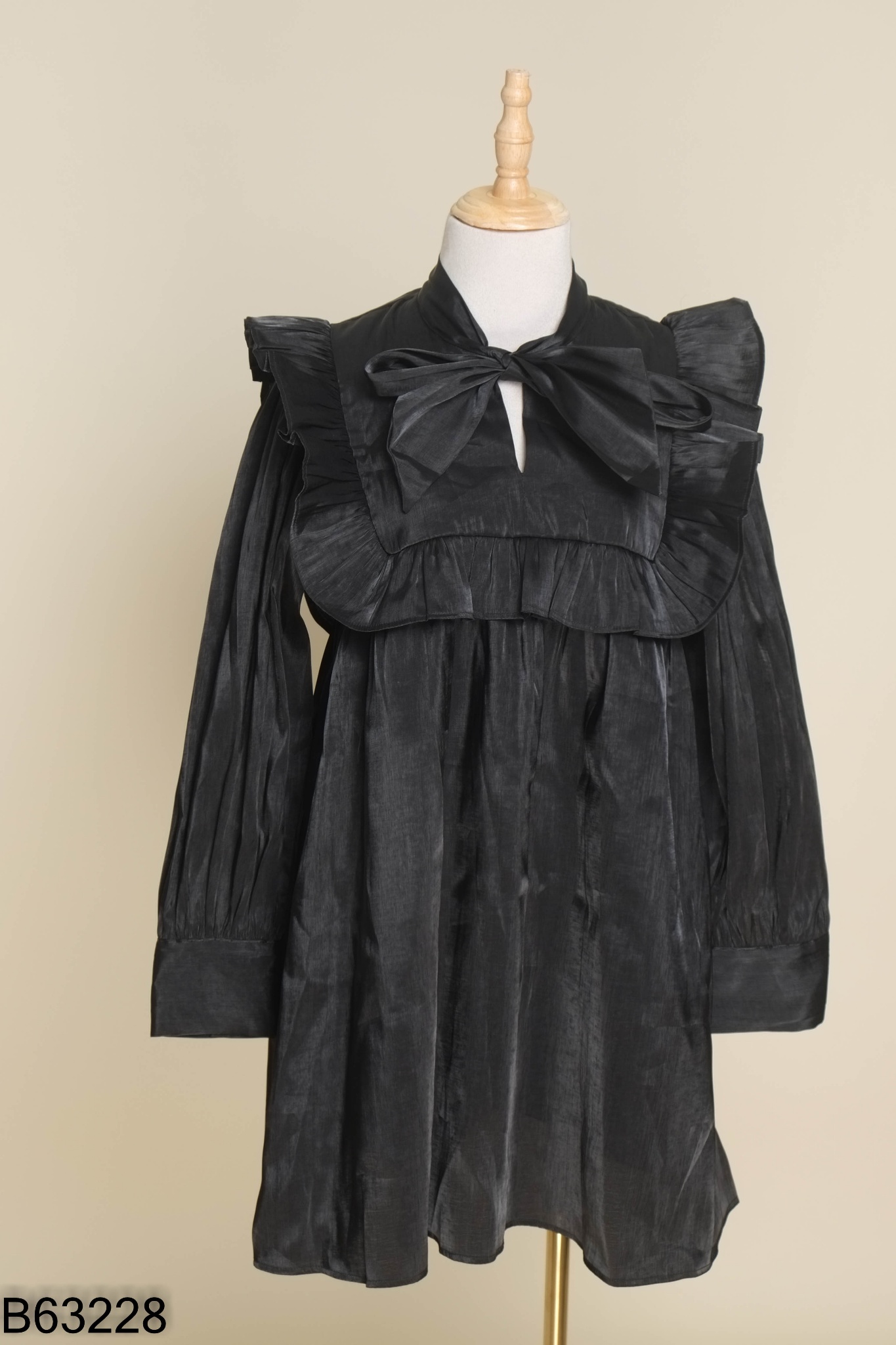 Váy organza DOTTIE đen phối bèo