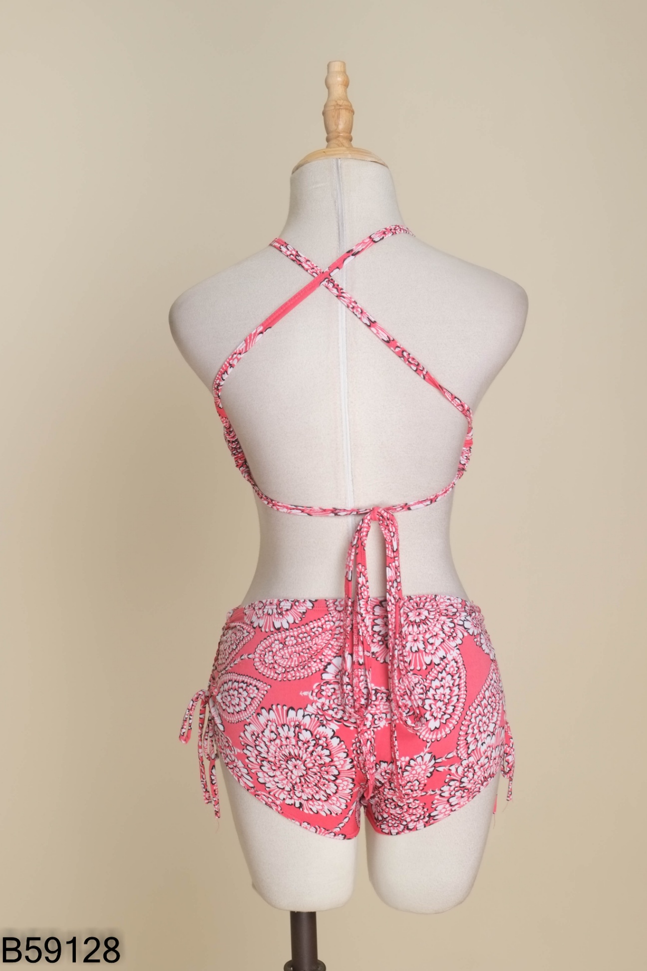 Set Bikini 2 mảnh hồng họa tiết