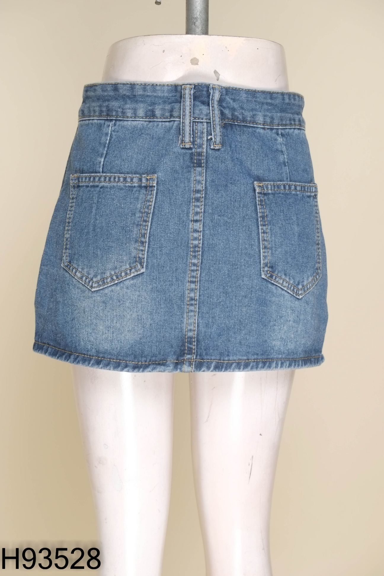 Chân váy jeans xanh trơn
