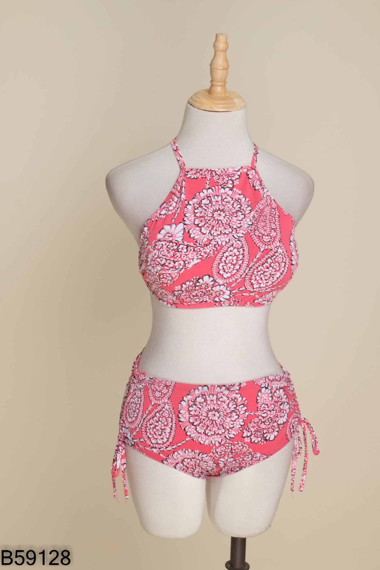 Set Bikini 2 mảnh hồng họa tiết