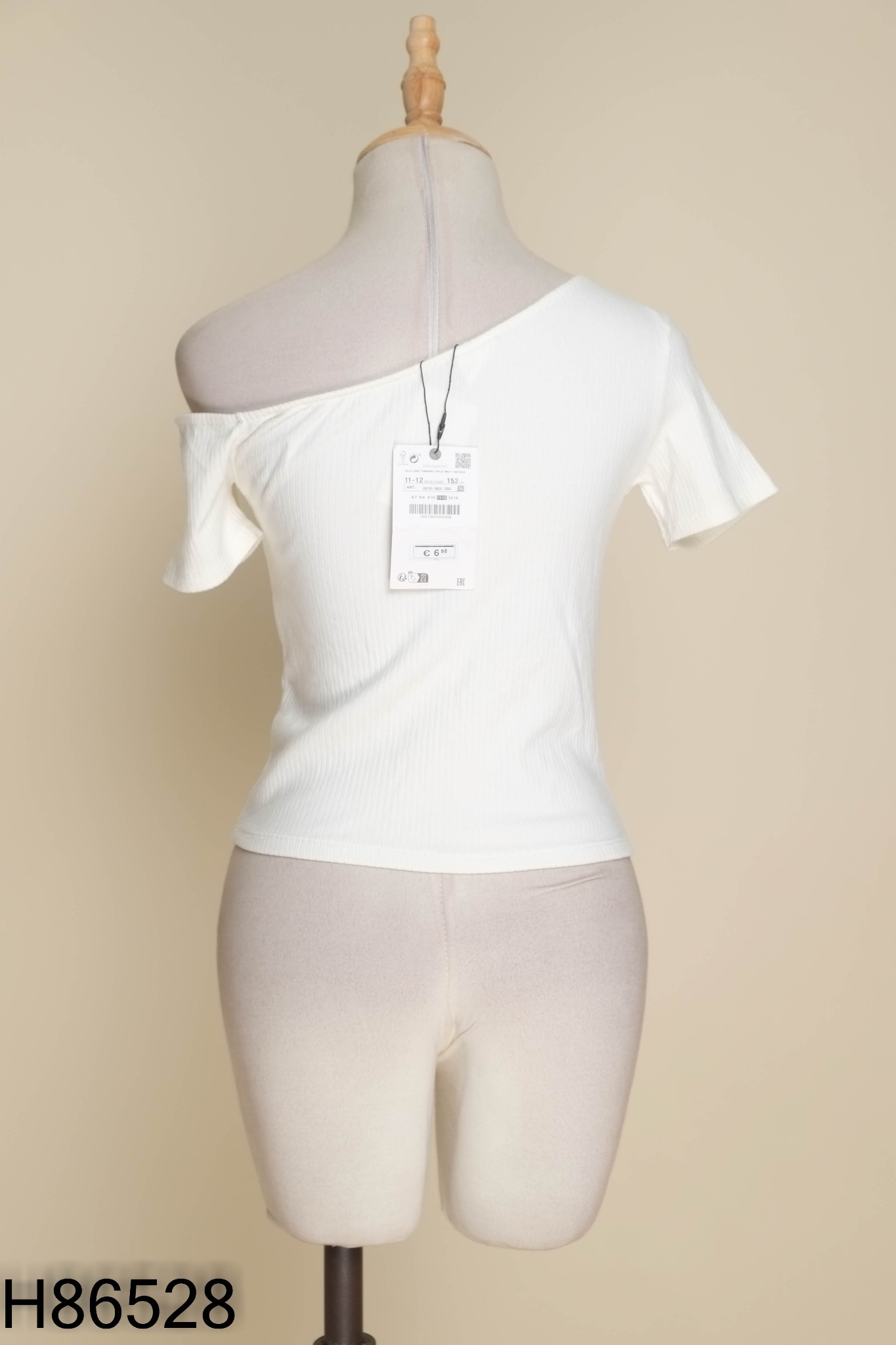 NEWTAG Áo ZARA trắng lệch vai