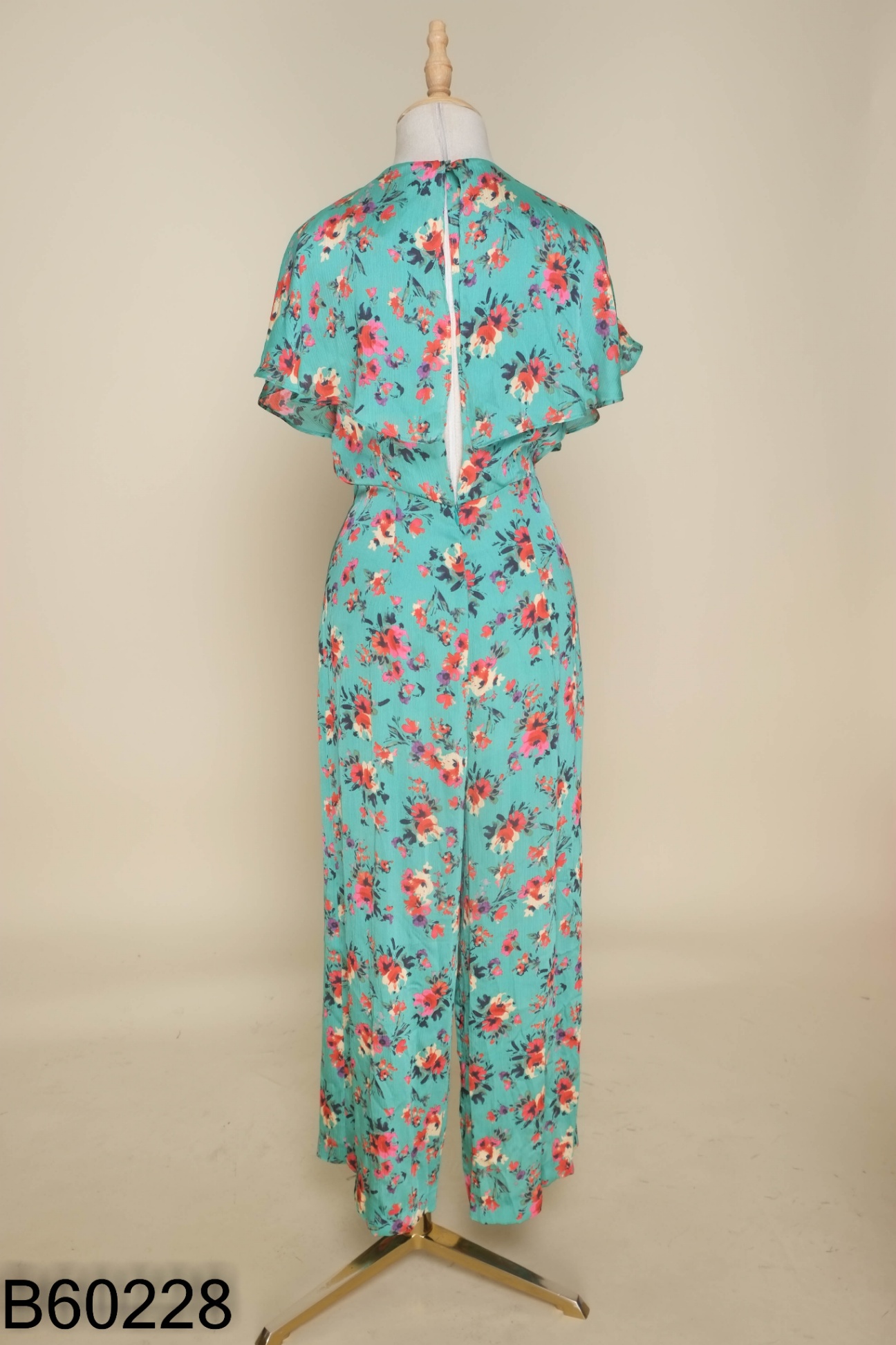 Jumpsuit ZARA xanh hoa đỏ