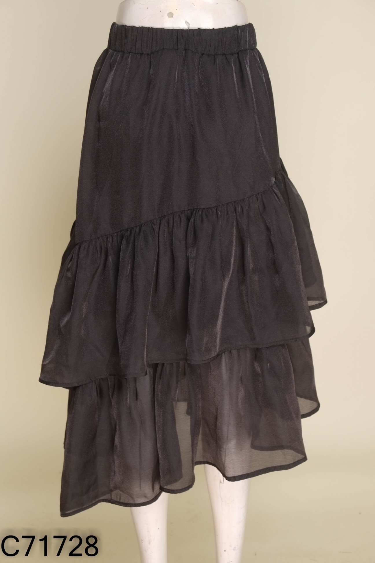 Chân váy organza đen