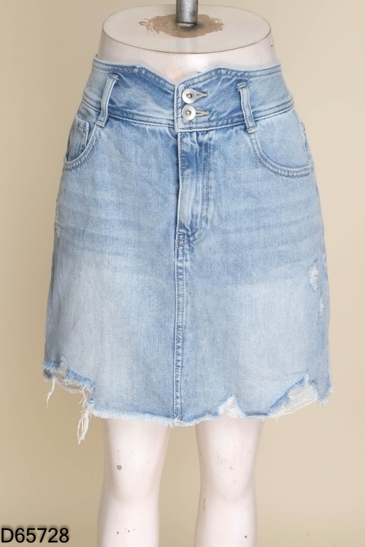 Chân váy jeans SEMIR xanh rách