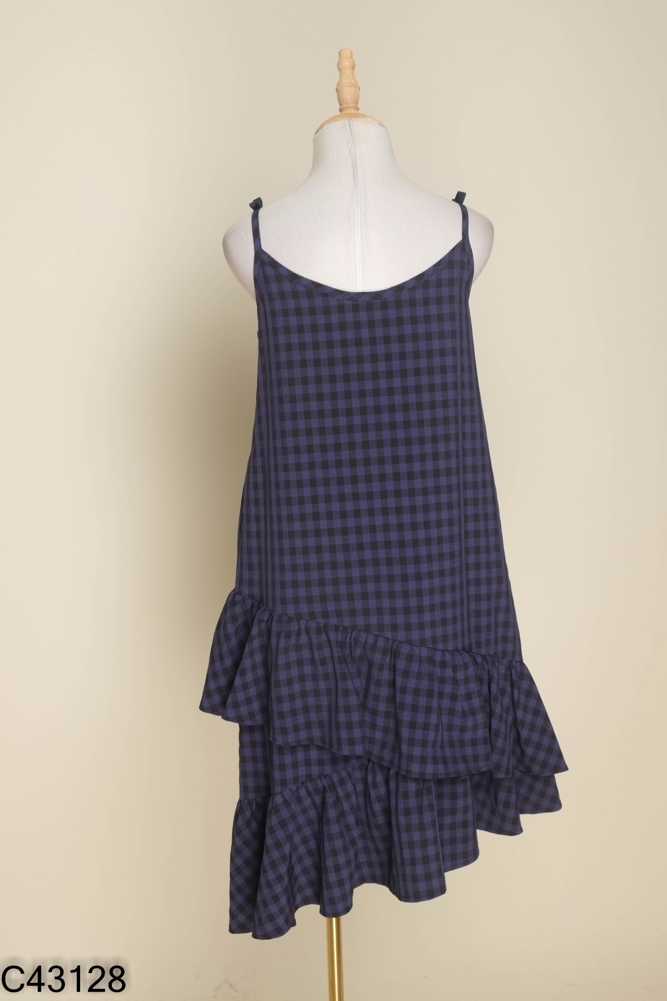 Váy hai dây 92 WEAR xanh kẻ caro
