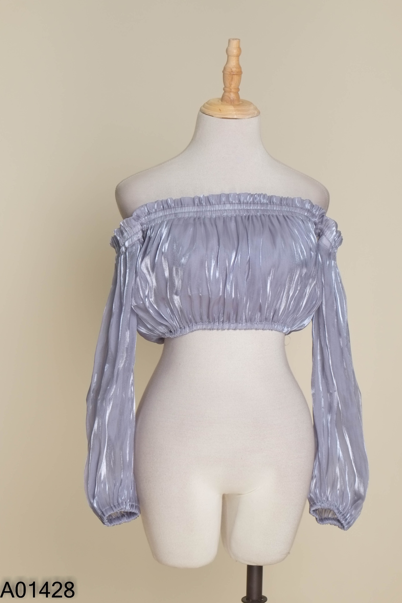 Áo organza RECHIC xám ngắn