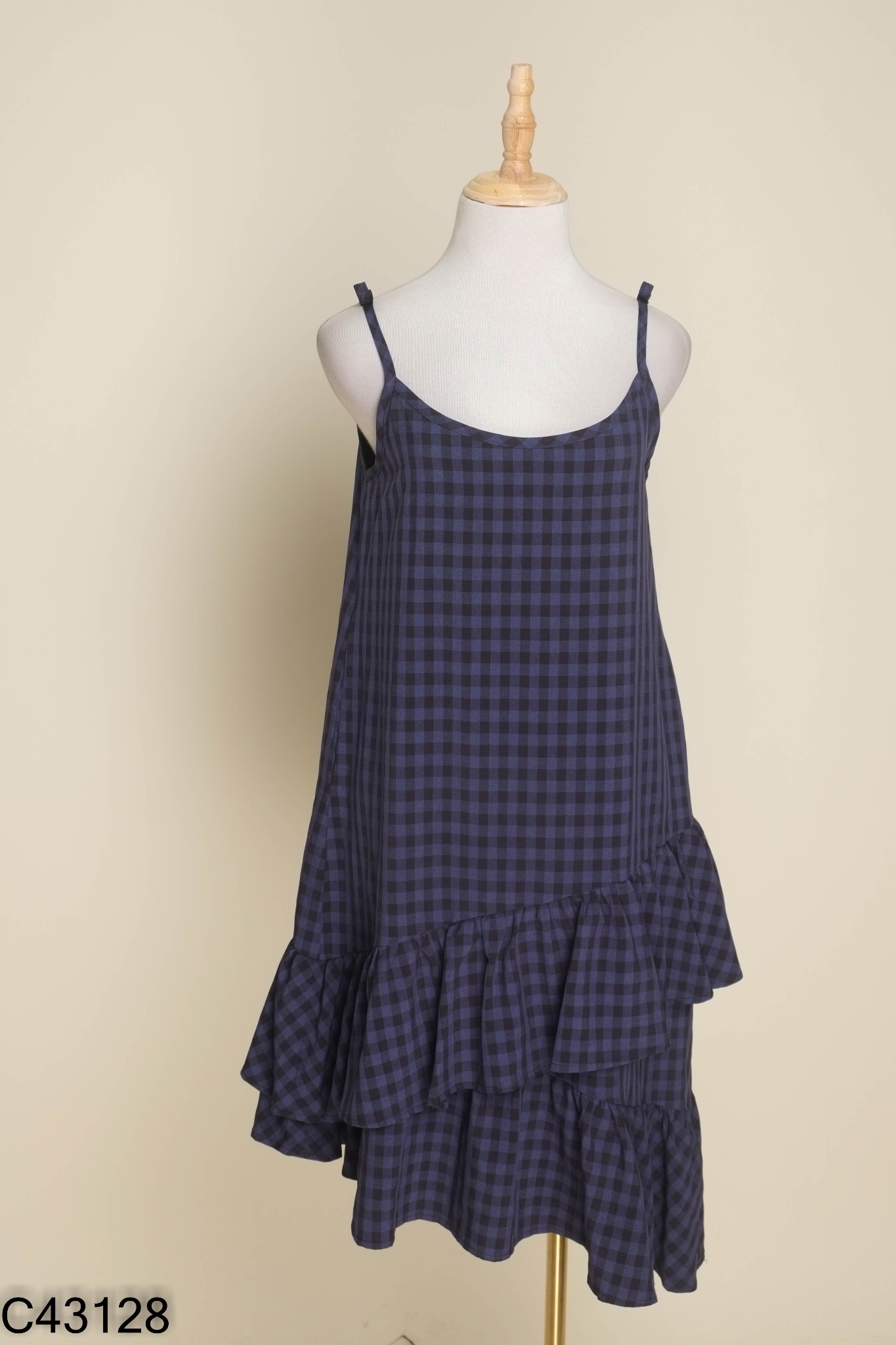 Váy hai dây 92 WEAR xanh kẻ caro