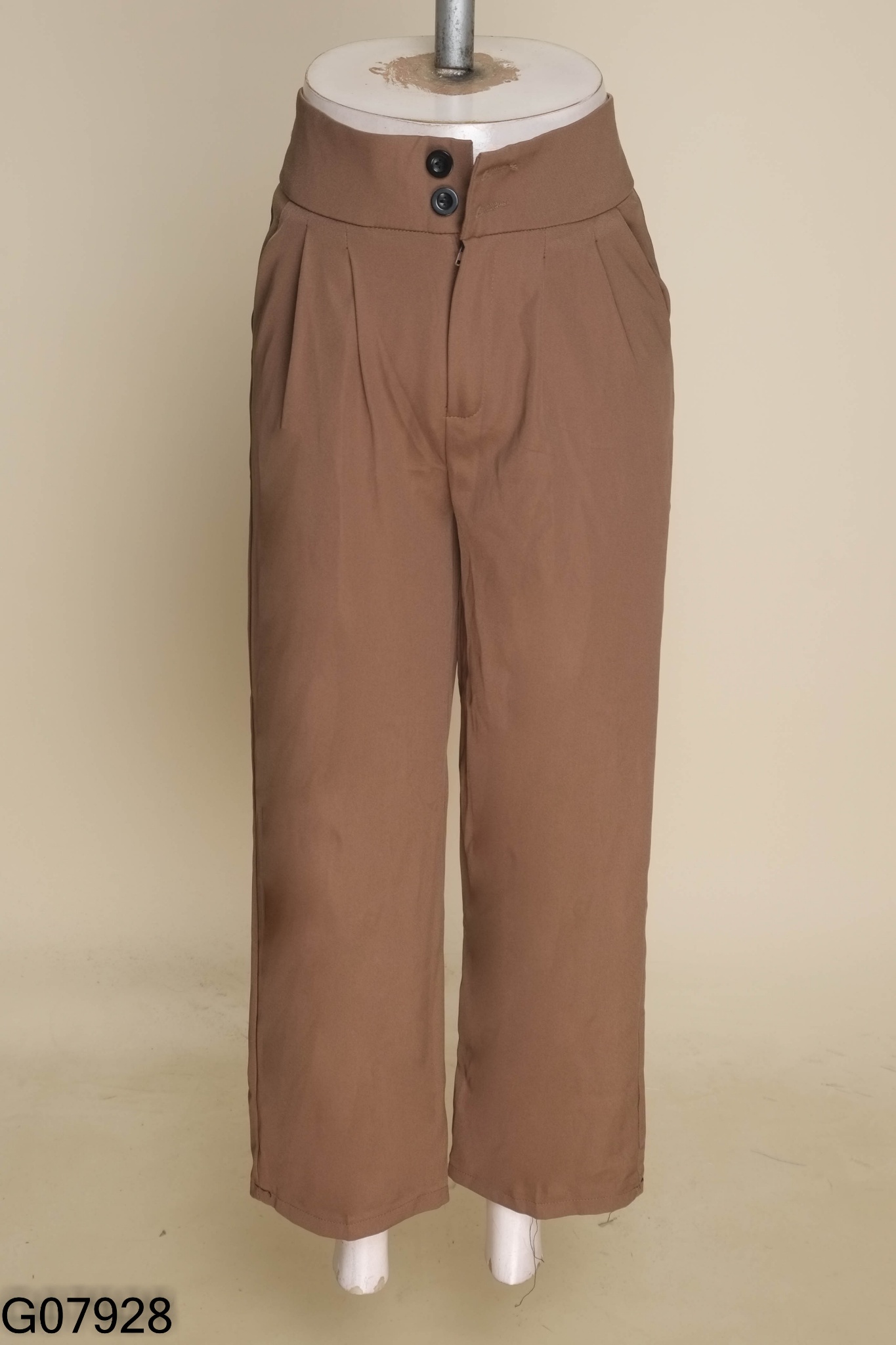 Quần suông nâu 2 cúc