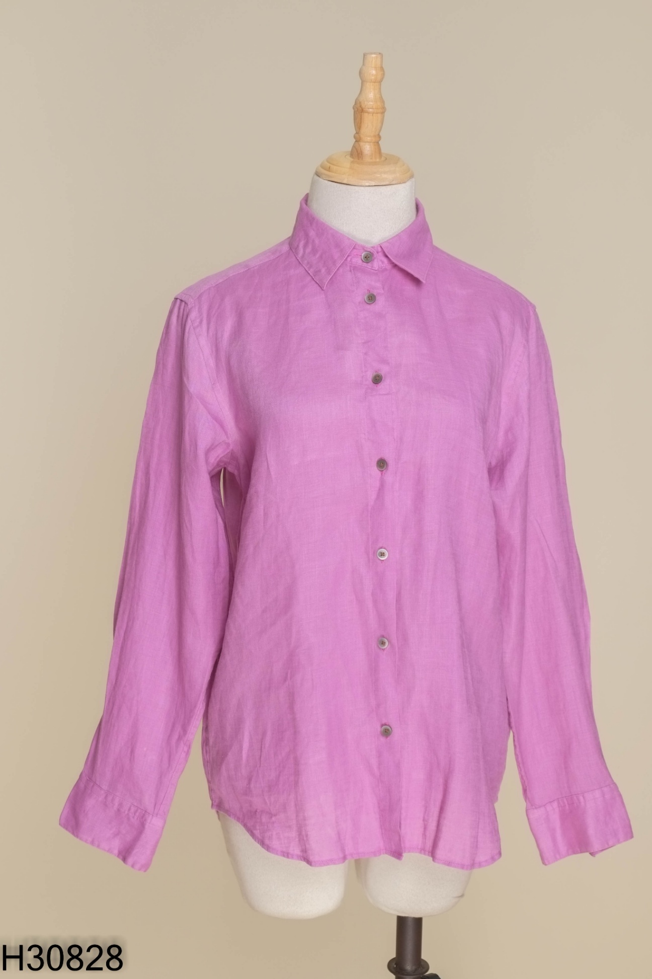 Áo sơ mi UNIQLO linen tím
