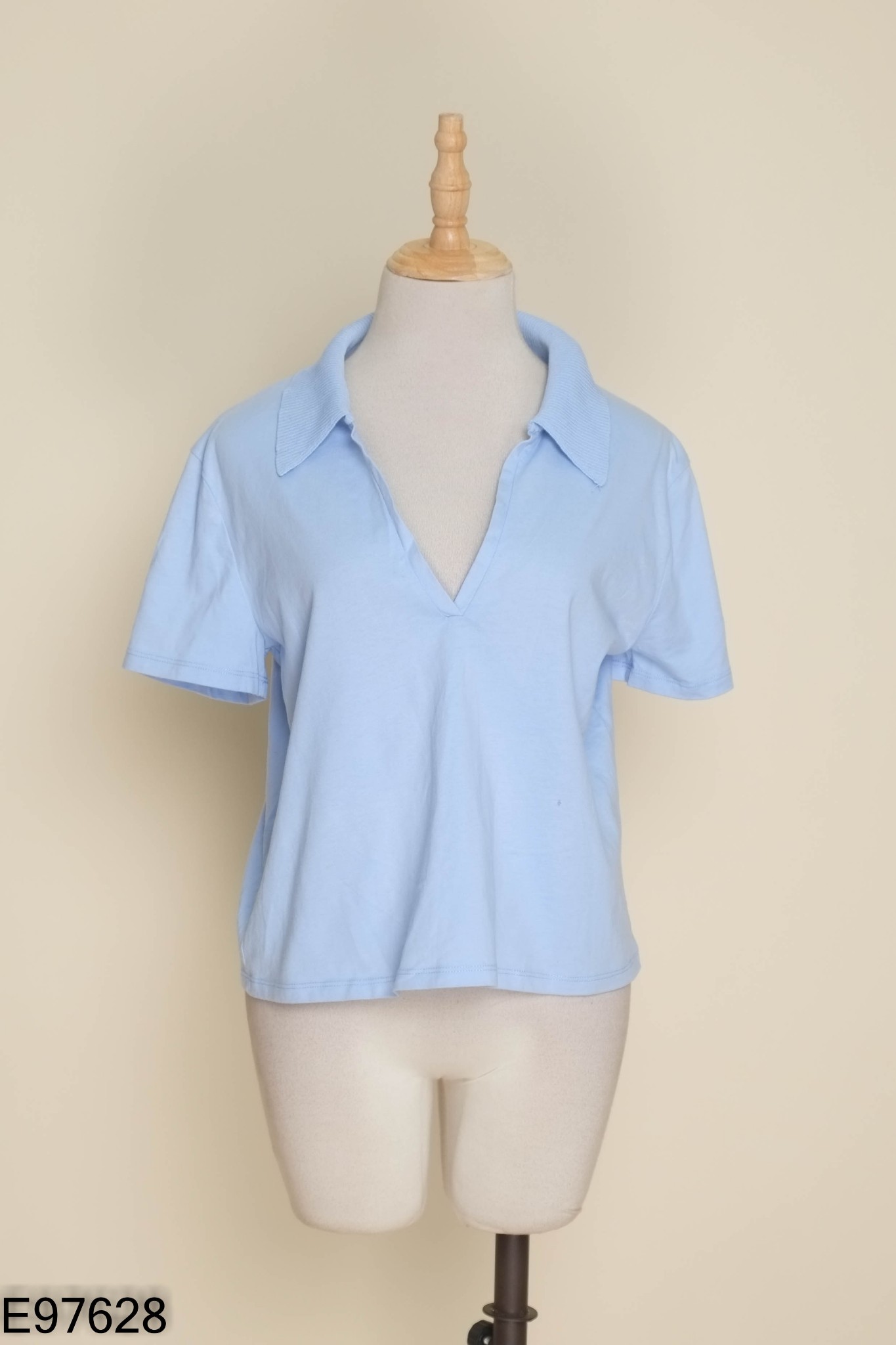 Áo ZARA xanh cổ bẻ