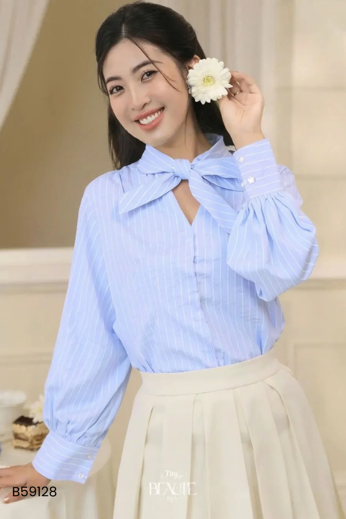 Áo BEAUTE BY V xanh sọc