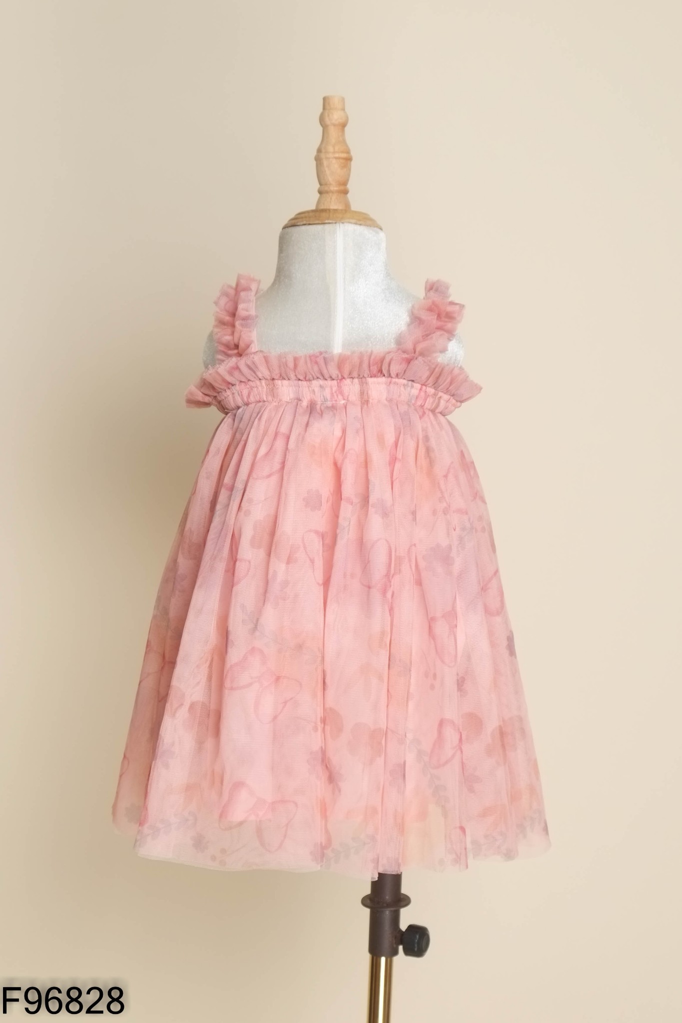 Váy hai dây lưới hồng hoa KIDS
