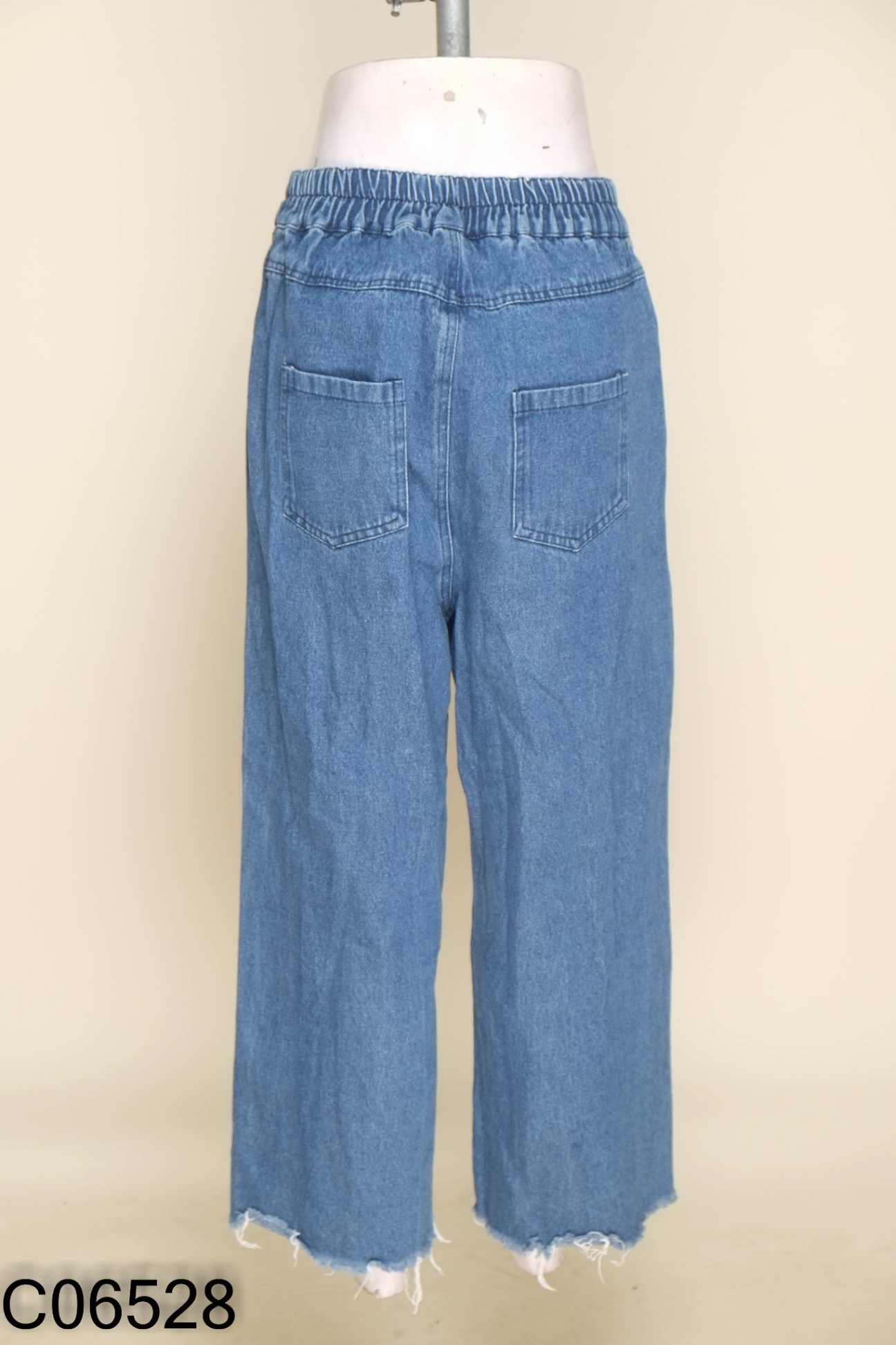 Quần jeans xnh đậm eo chun