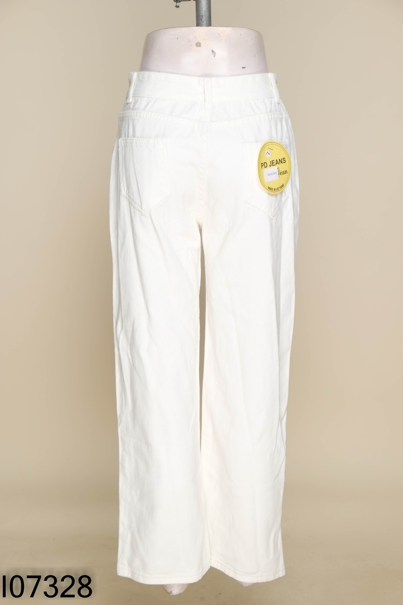 NEWTAG Quần jeans suông trắng