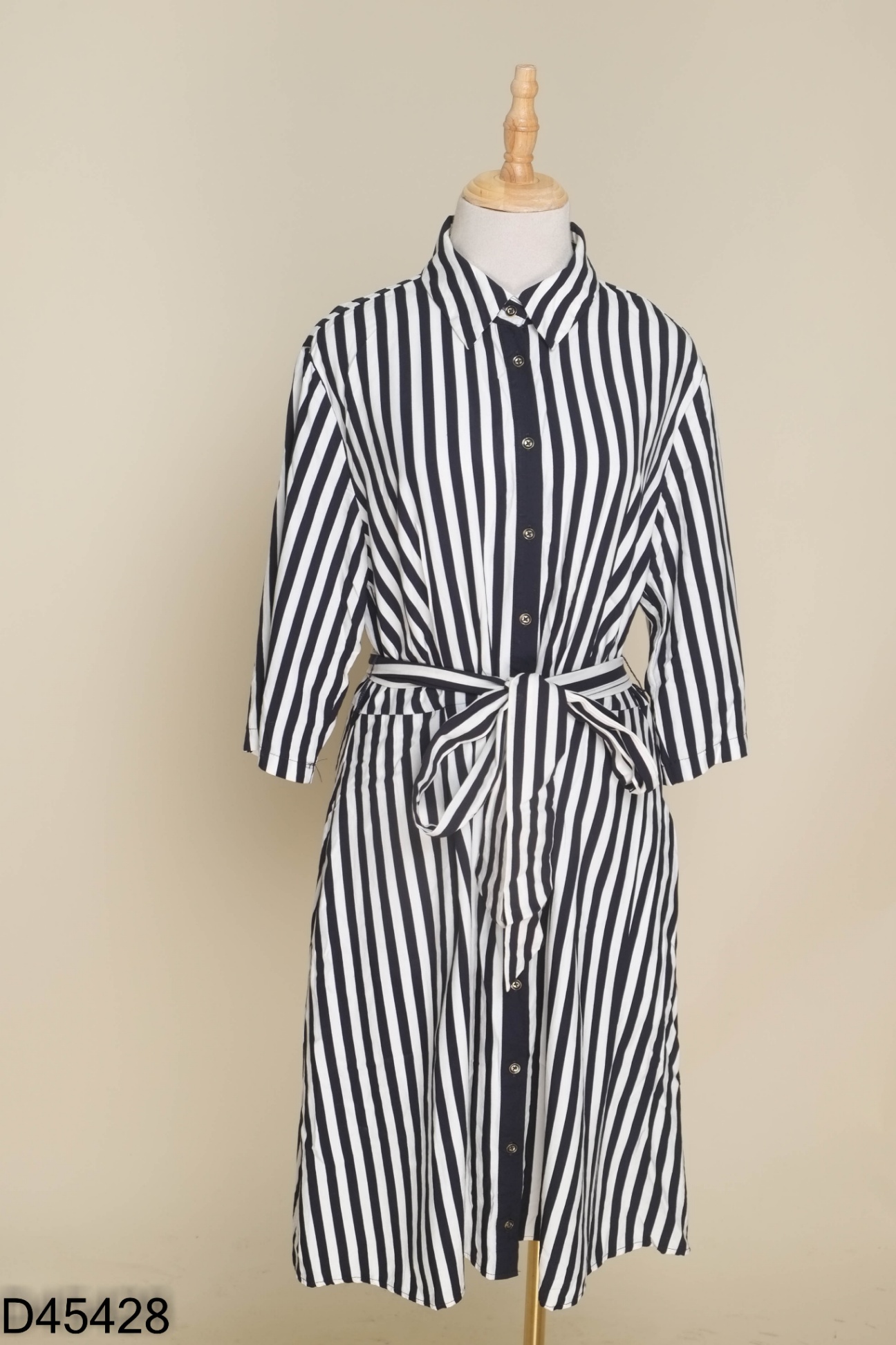 Váy sơ mi be sọc đen (TOMMY HILFIGER cắt tag)