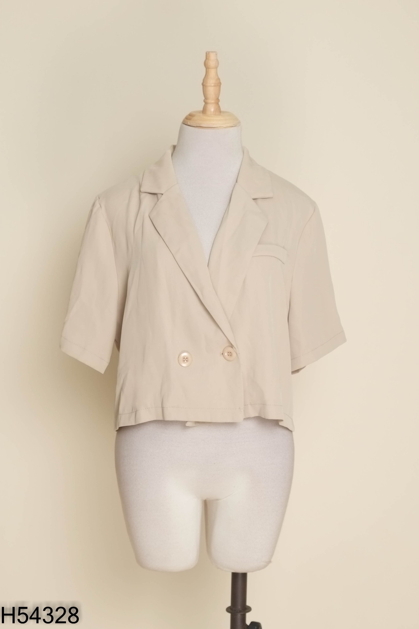 Áo be ngắn tay cổ vest