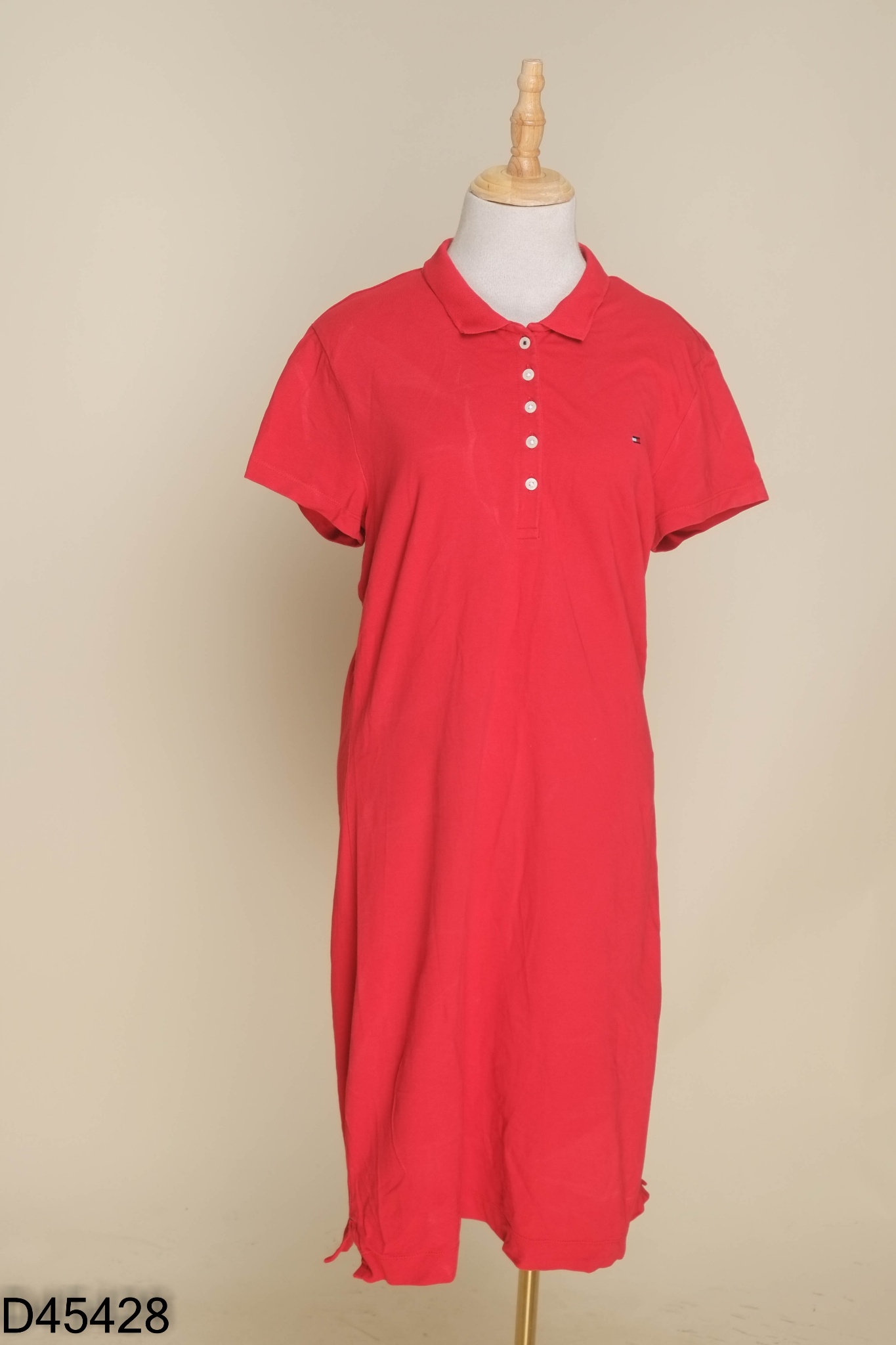Váy polo TOMMY HILFIGER đỏ trơn