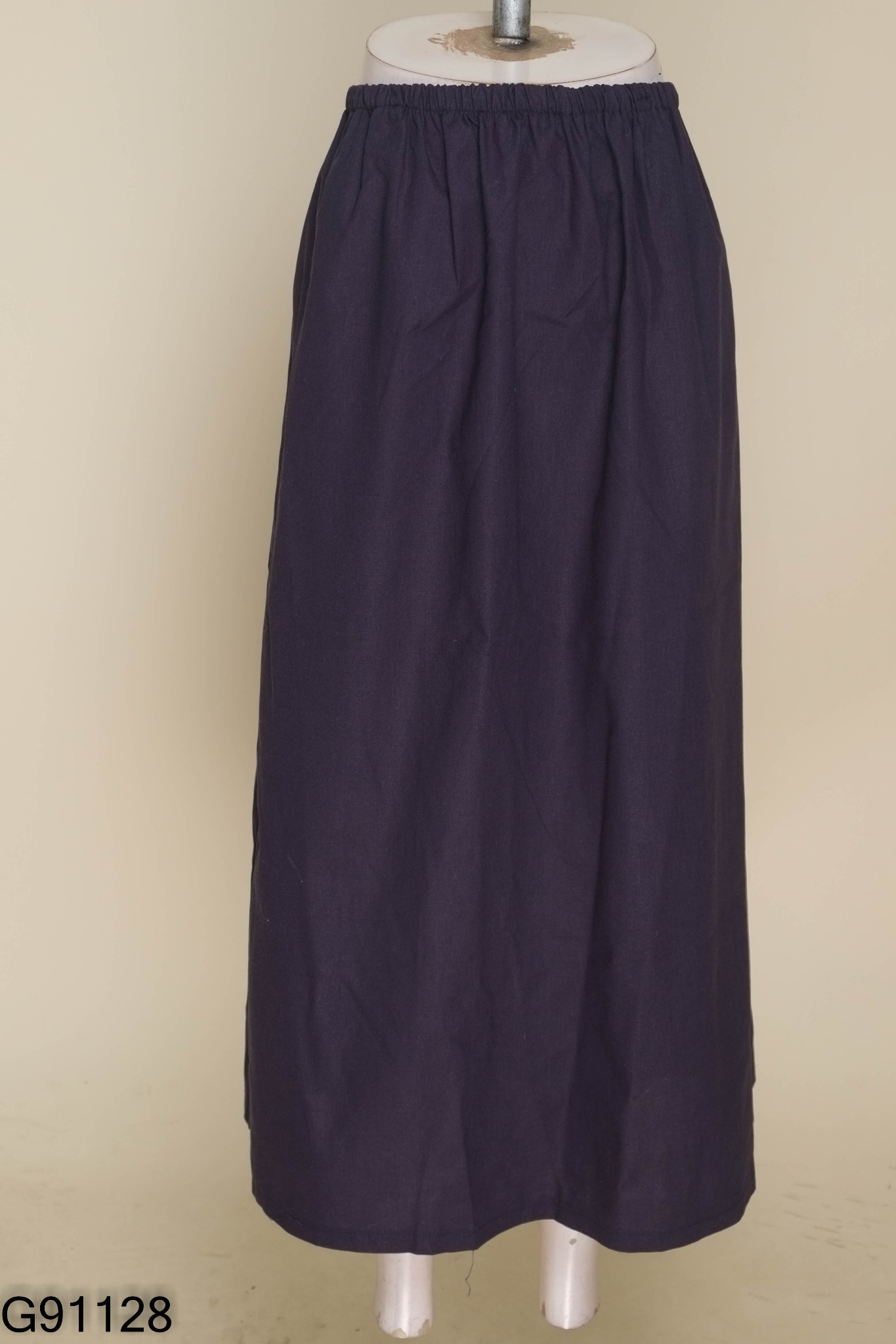 Chân váy linen xanh than