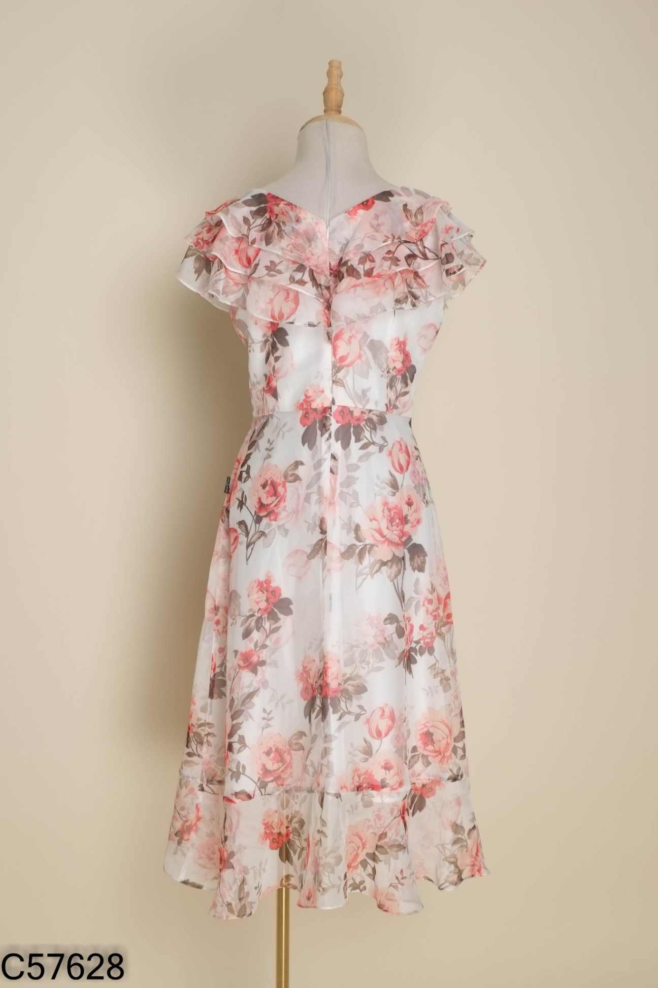 Váy EVA MODA trắng hoa cam