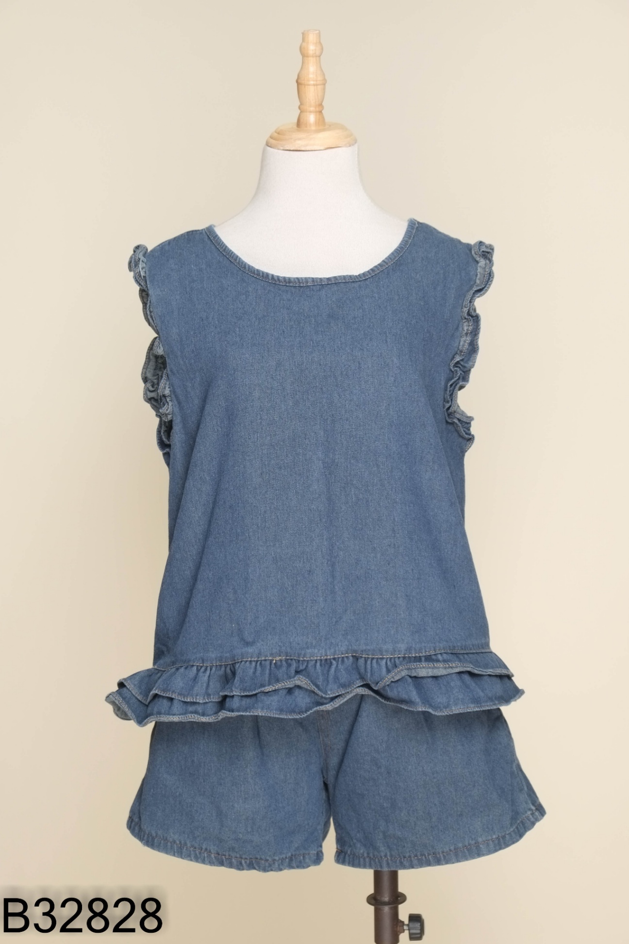 SET Áo jean xanh sát nách + quần short