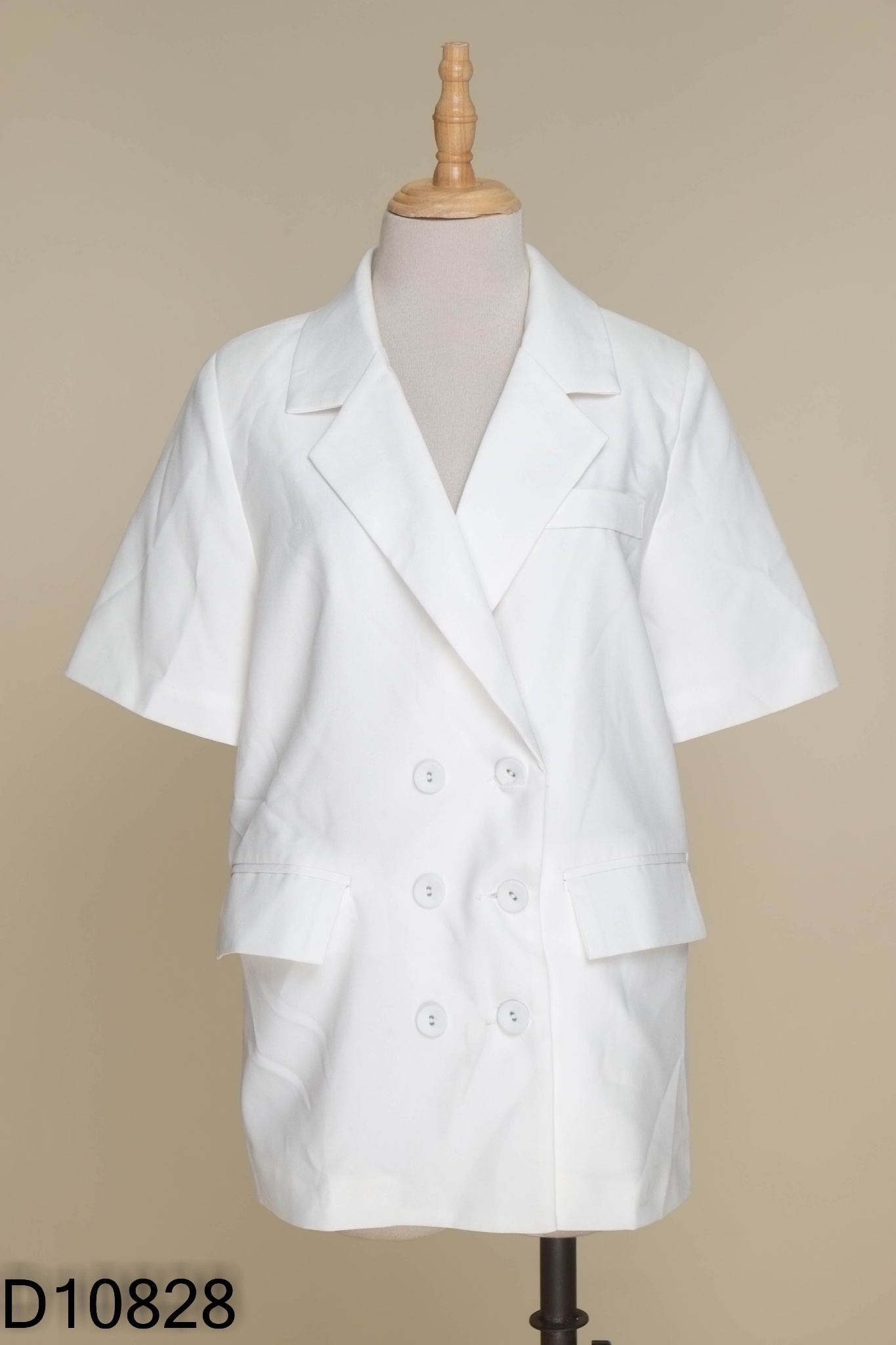 Blazer LEILA trắng trơn