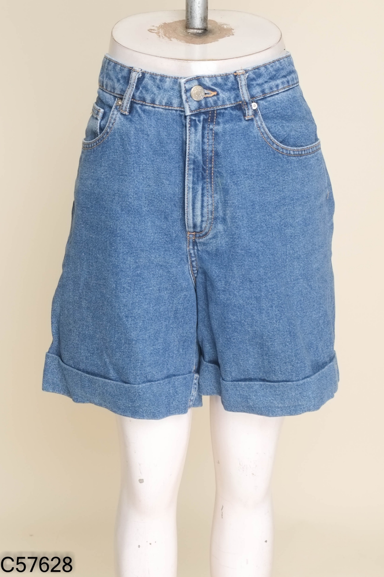 Quần short jean xanh