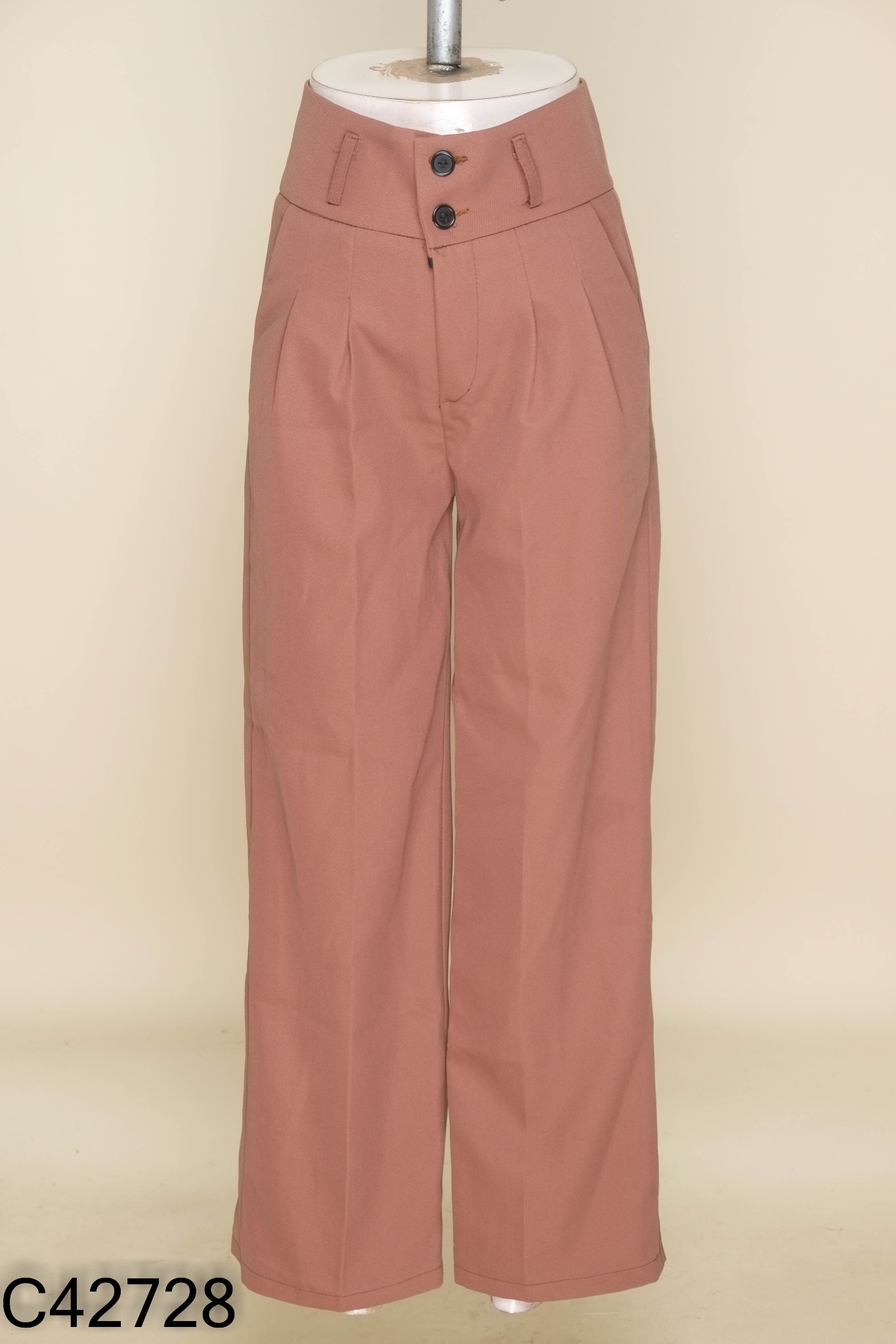 Quần culottes vải nâu 2 khuy