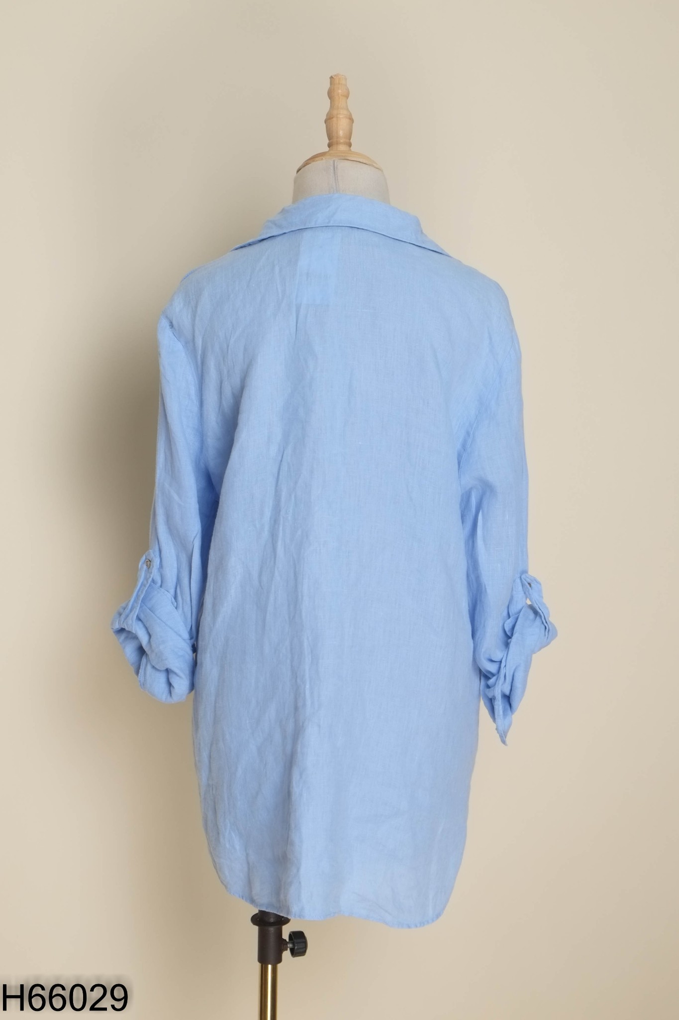 Áo sơ mi linen xanh (ZARA xuất)