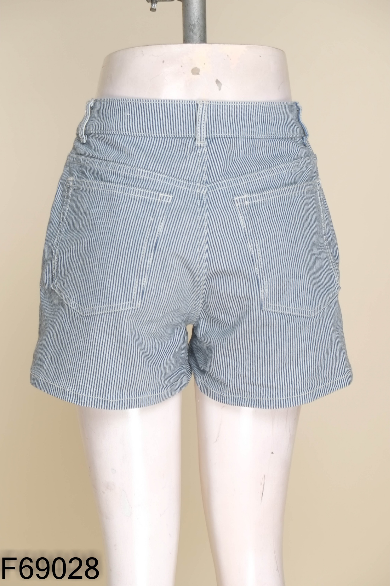 Quần AMM jeans xanh sọc trắng