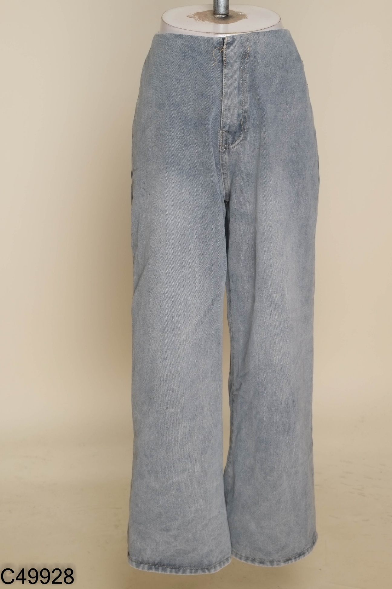 Quần jeans xám DEROSE MADE ống rộng