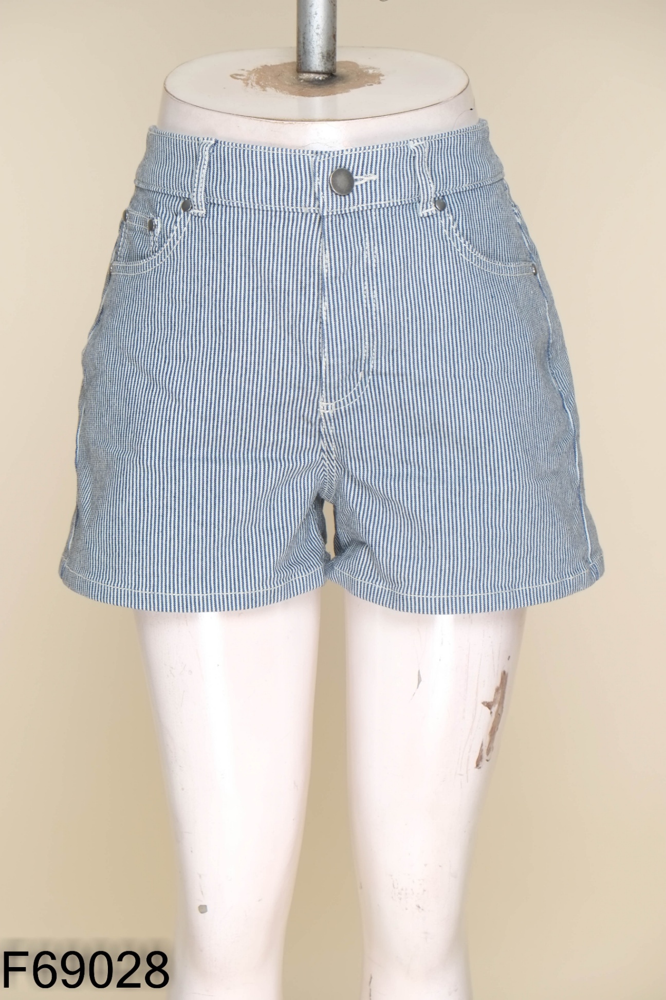 Quần AMM jeans xanh sọc trắng