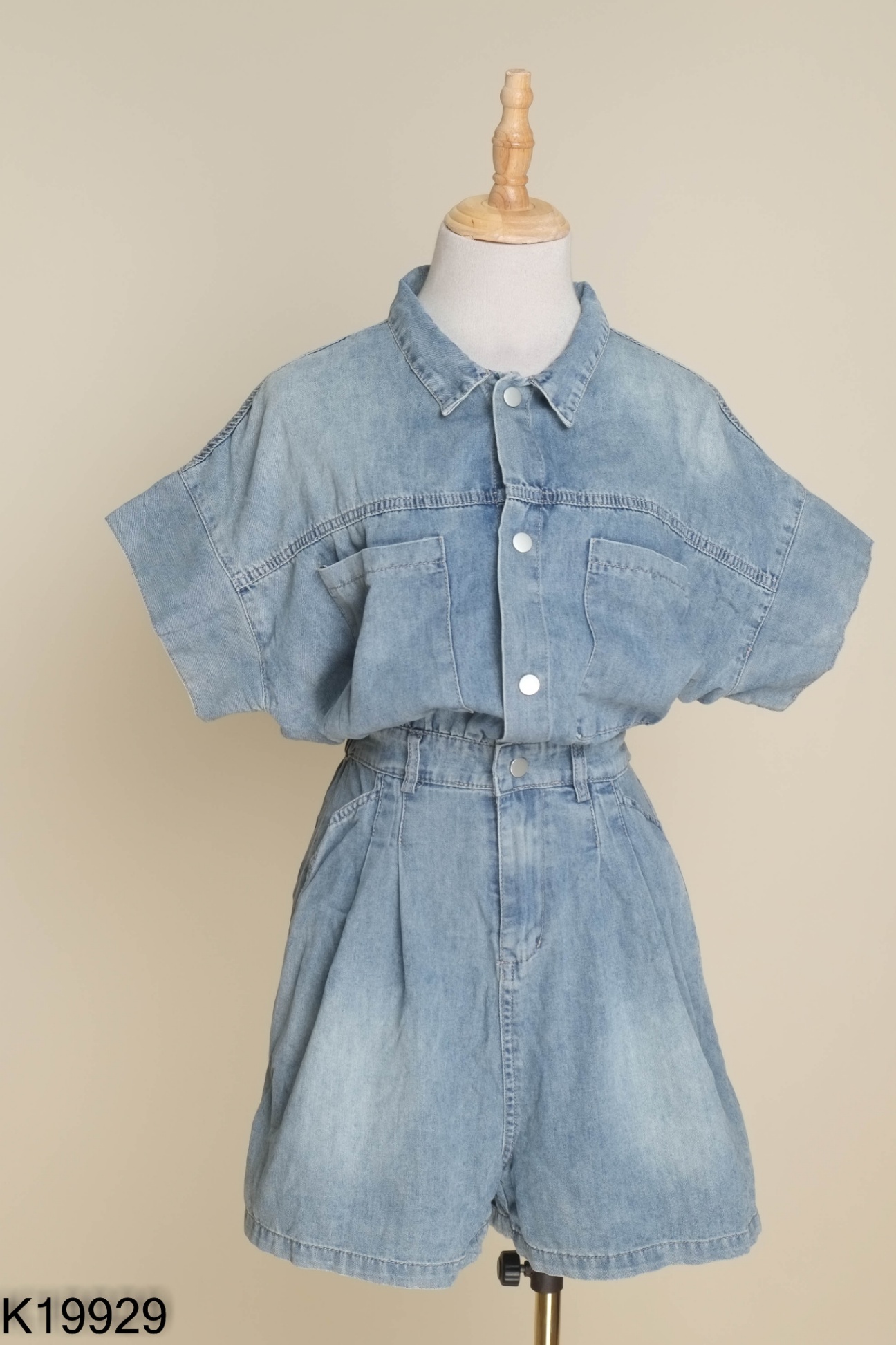 Jumpsuit xanh xám